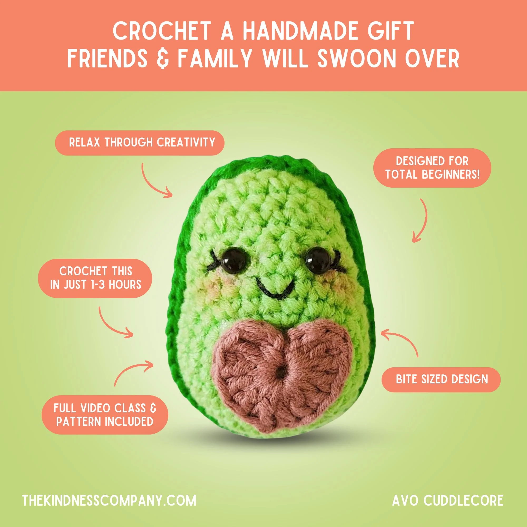 Avocado Crochet Pattern & Matching Card: "Congratulations" - Image 4