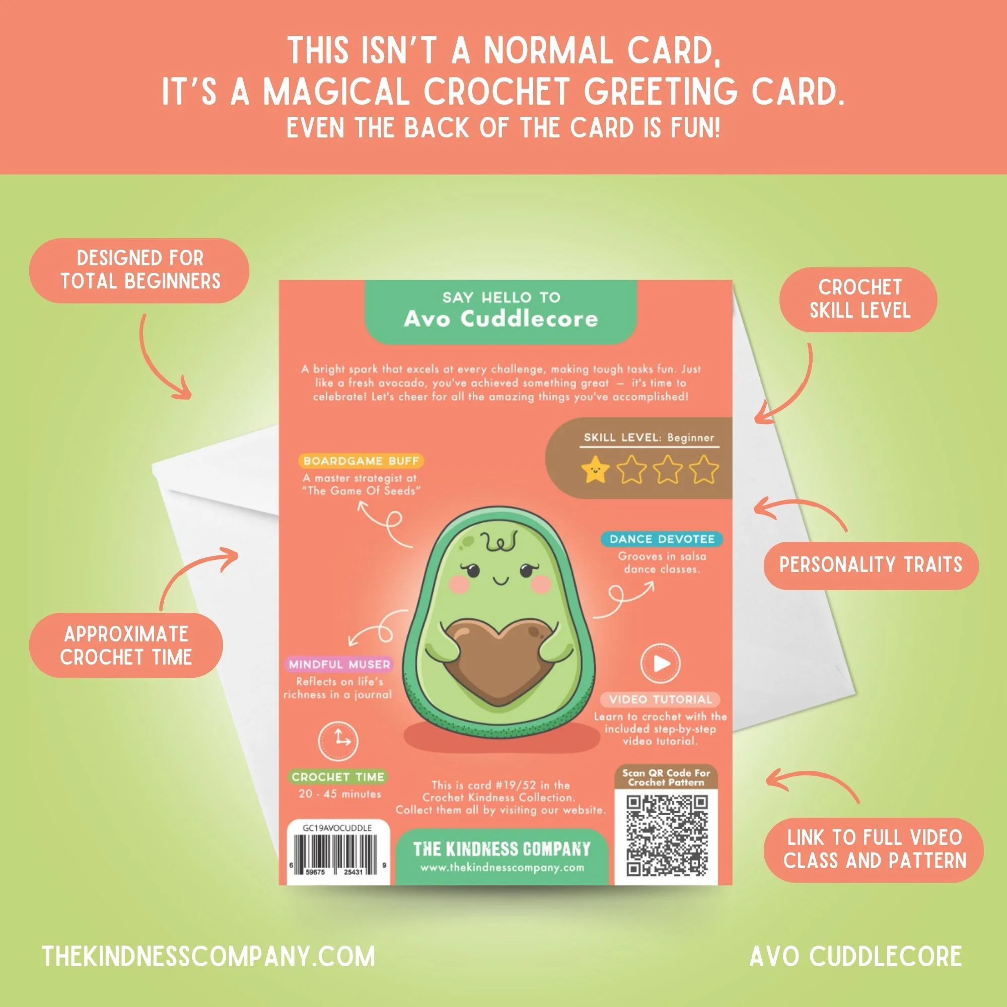 Avocado Crochet Pattern & Matching Card: "Congratulations" - Image 7