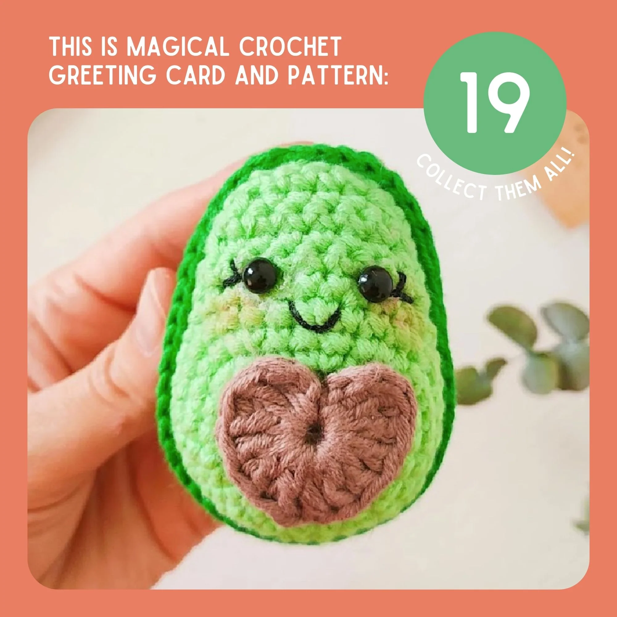 Avocado Crochet Pattern & Matching Card: "Congratulations" - Image 9