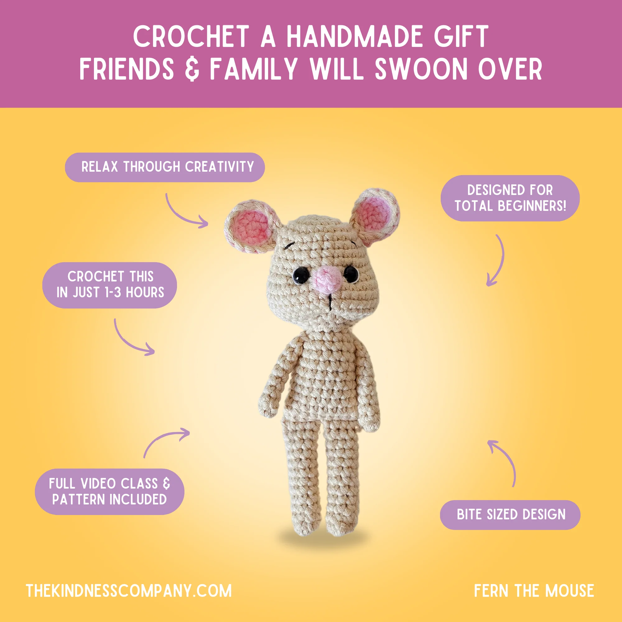 Mouse Crochet Pattern & Matching Card: "Have A Mice Day" - Image 4