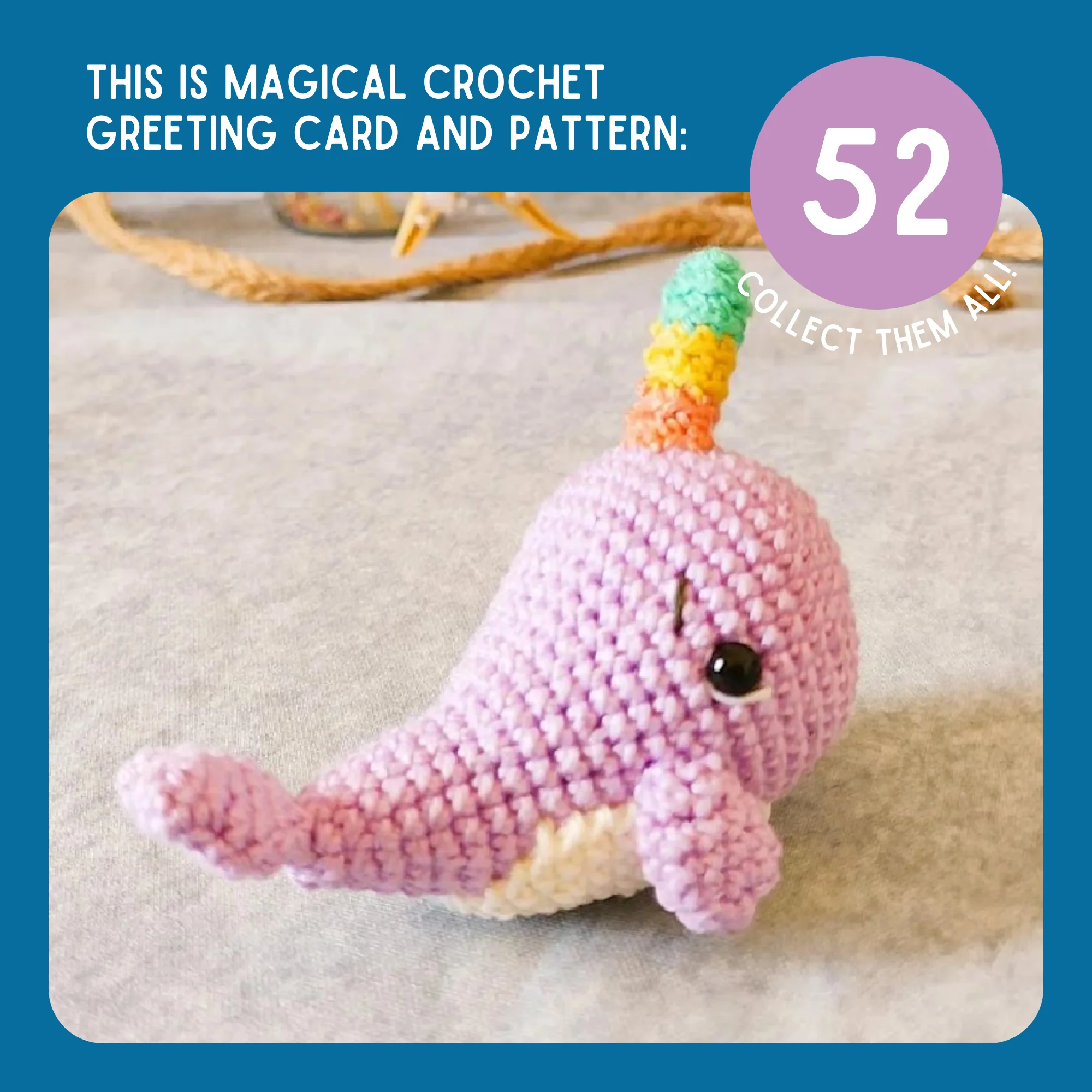 Narwhal Crochet Pattern & Matching Card: "Birthday" - Image 9