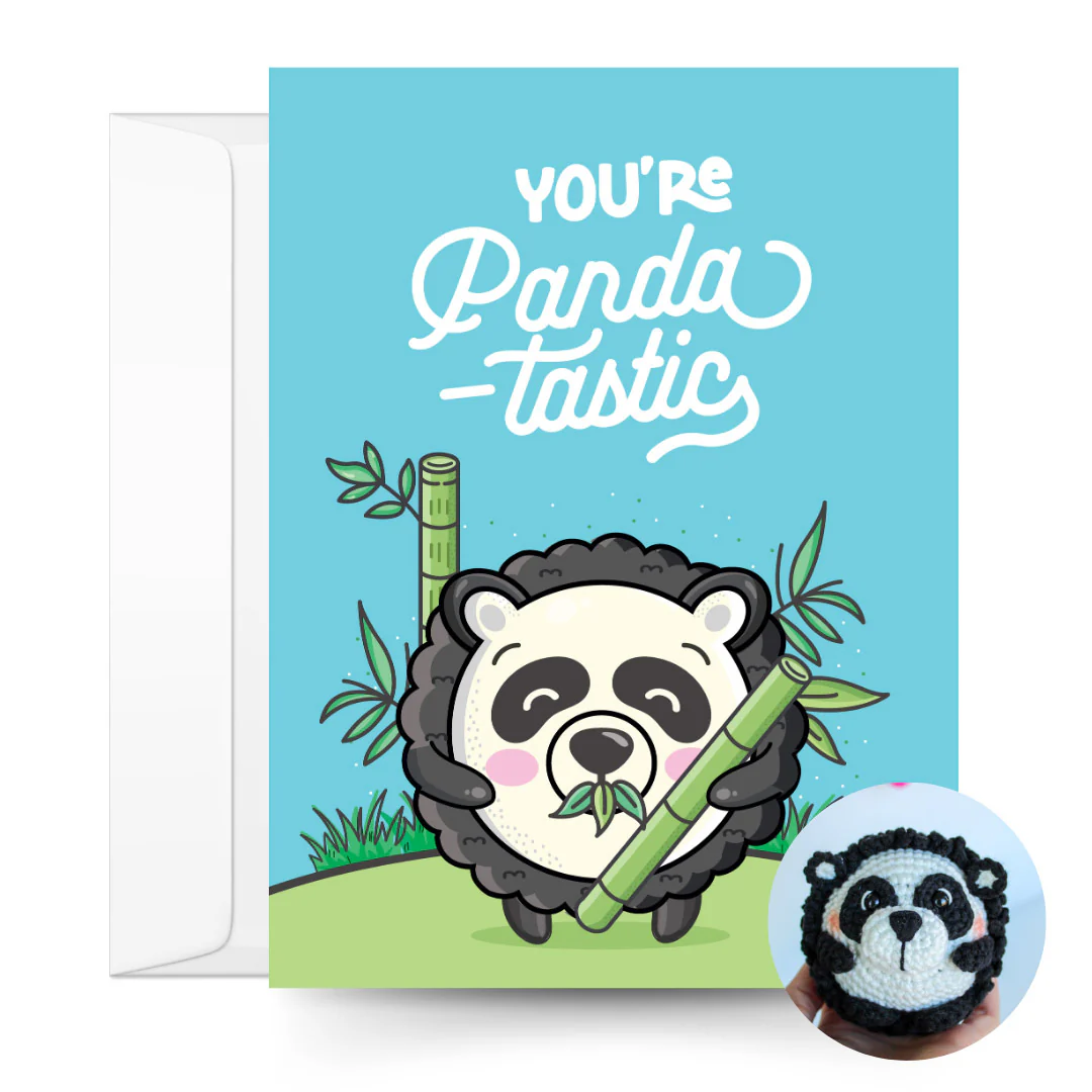 Panda Crochet Pattern & Matching Card: "Friendship"