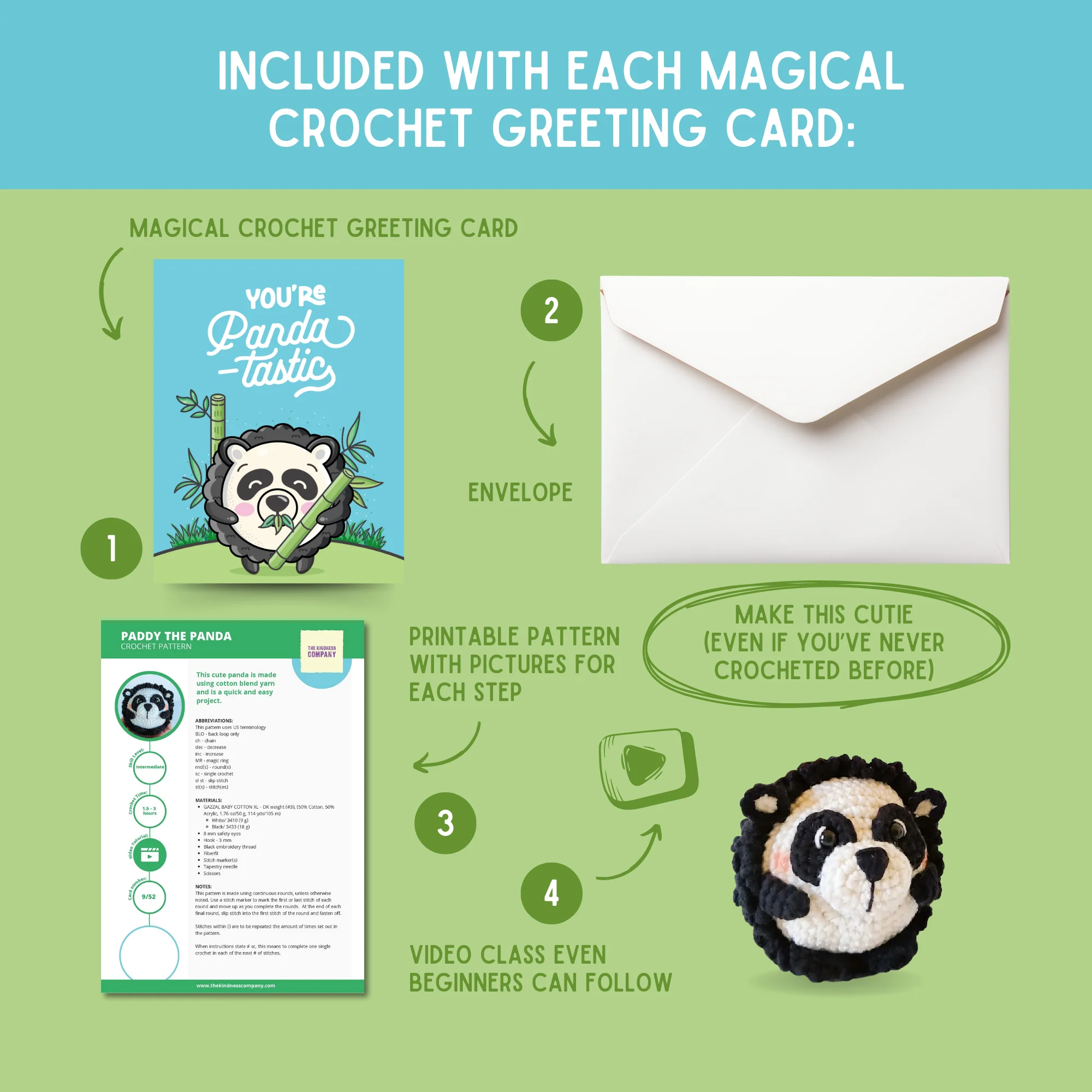 Panda Crochet Pattern & Matching Card: "Friendship" - Image 3