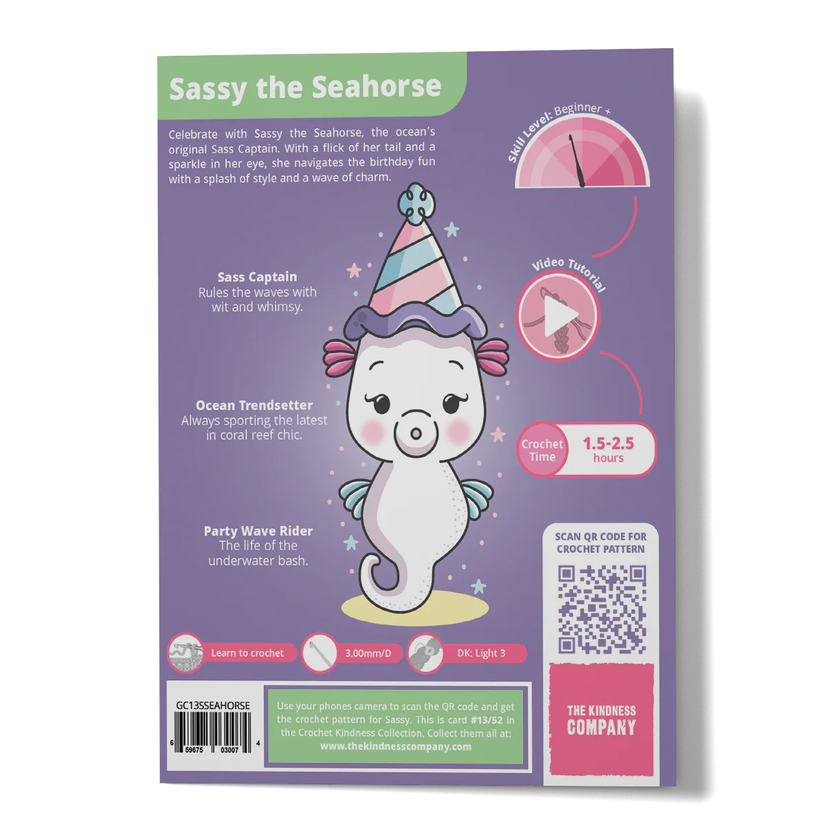 Patrick The Sheep, Barbell Bun Bun, Sassy The Seahorse & Daphne The Donut Crochet Pattern & Matching Greeting Cards Bundle - Image 5