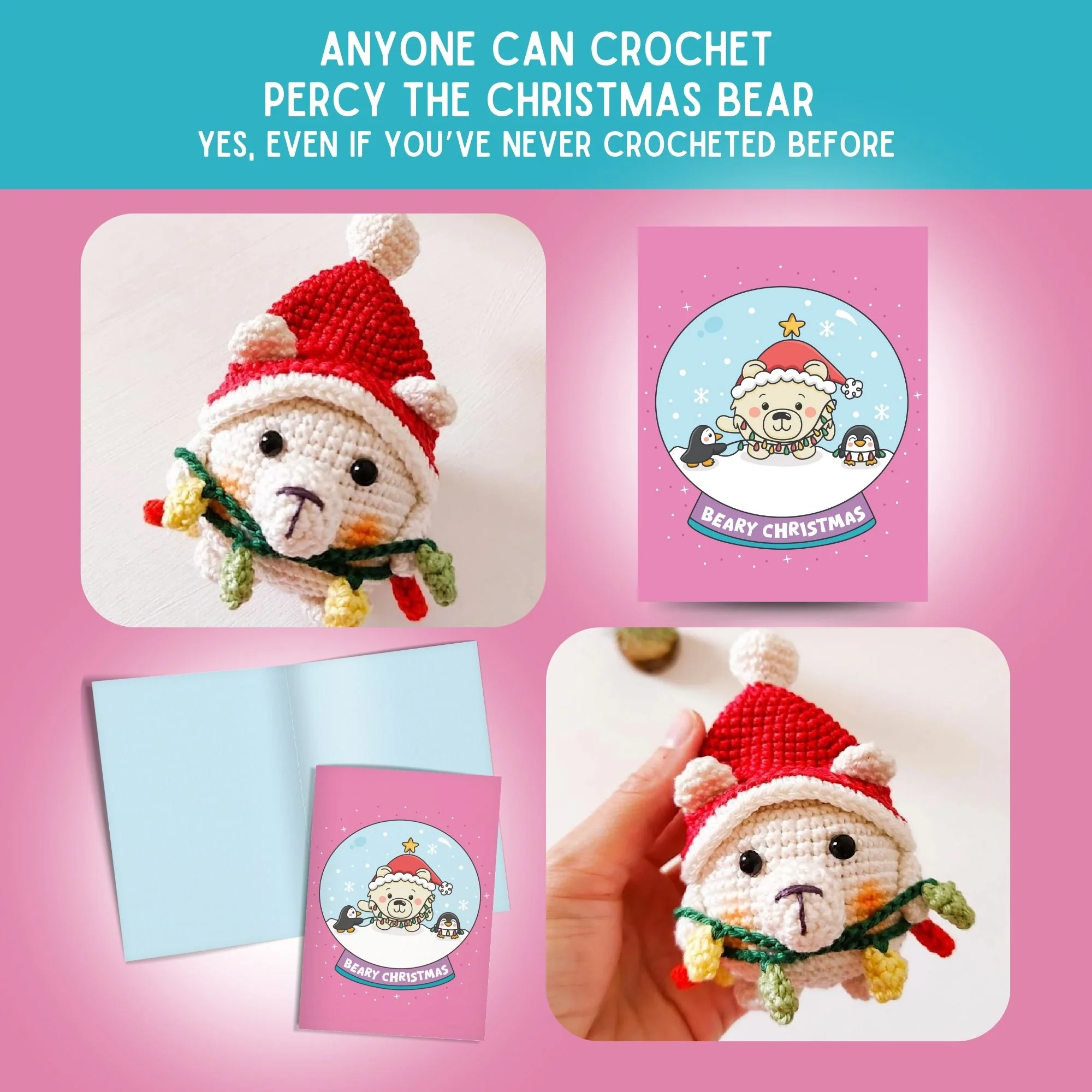 Polar Bear Crochet Pattern & Matching Card: "Beary Christmas" - Image 5