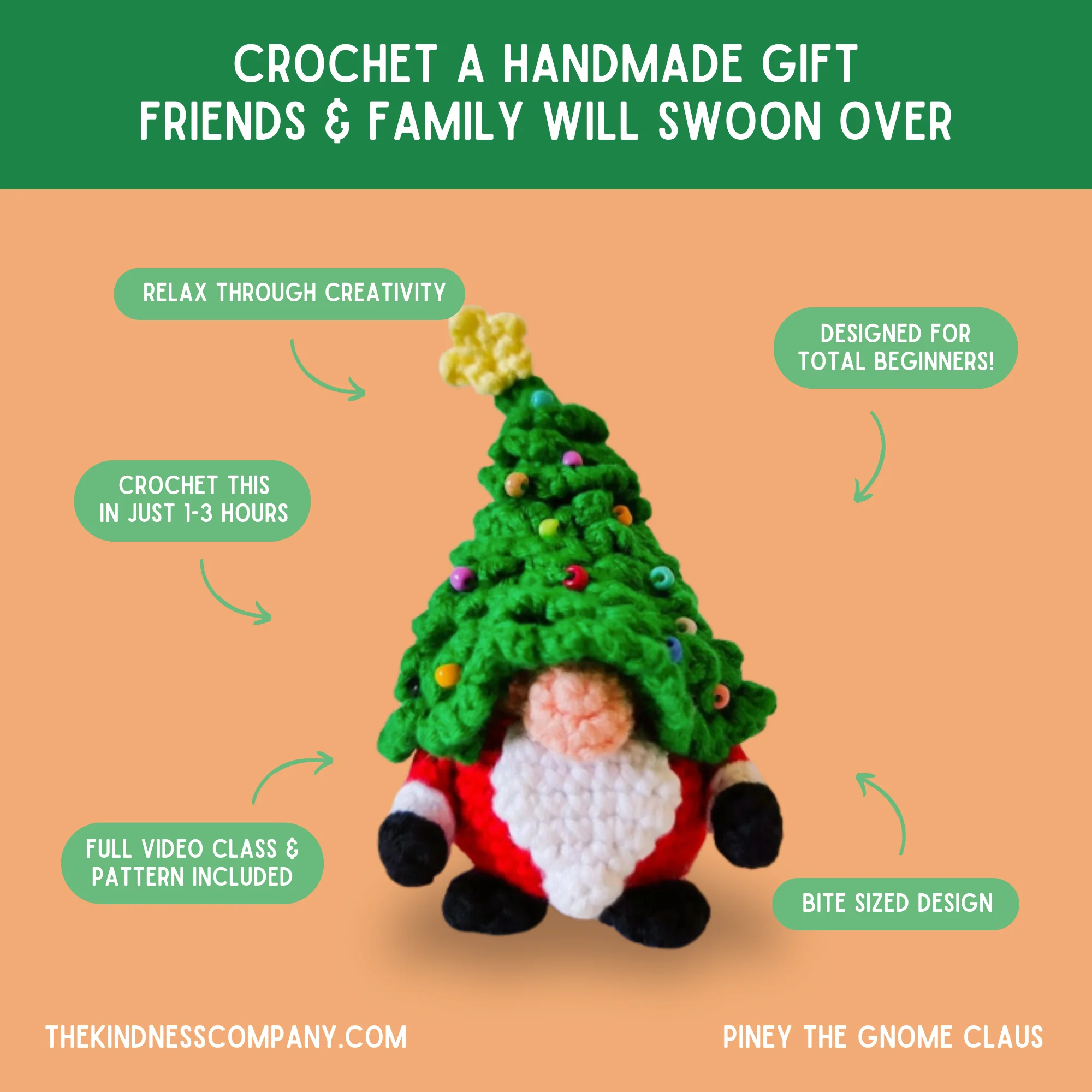 Gnome Claus Crochet Pattern & Matching Card: "Gnome For The Holidays" - Image 4