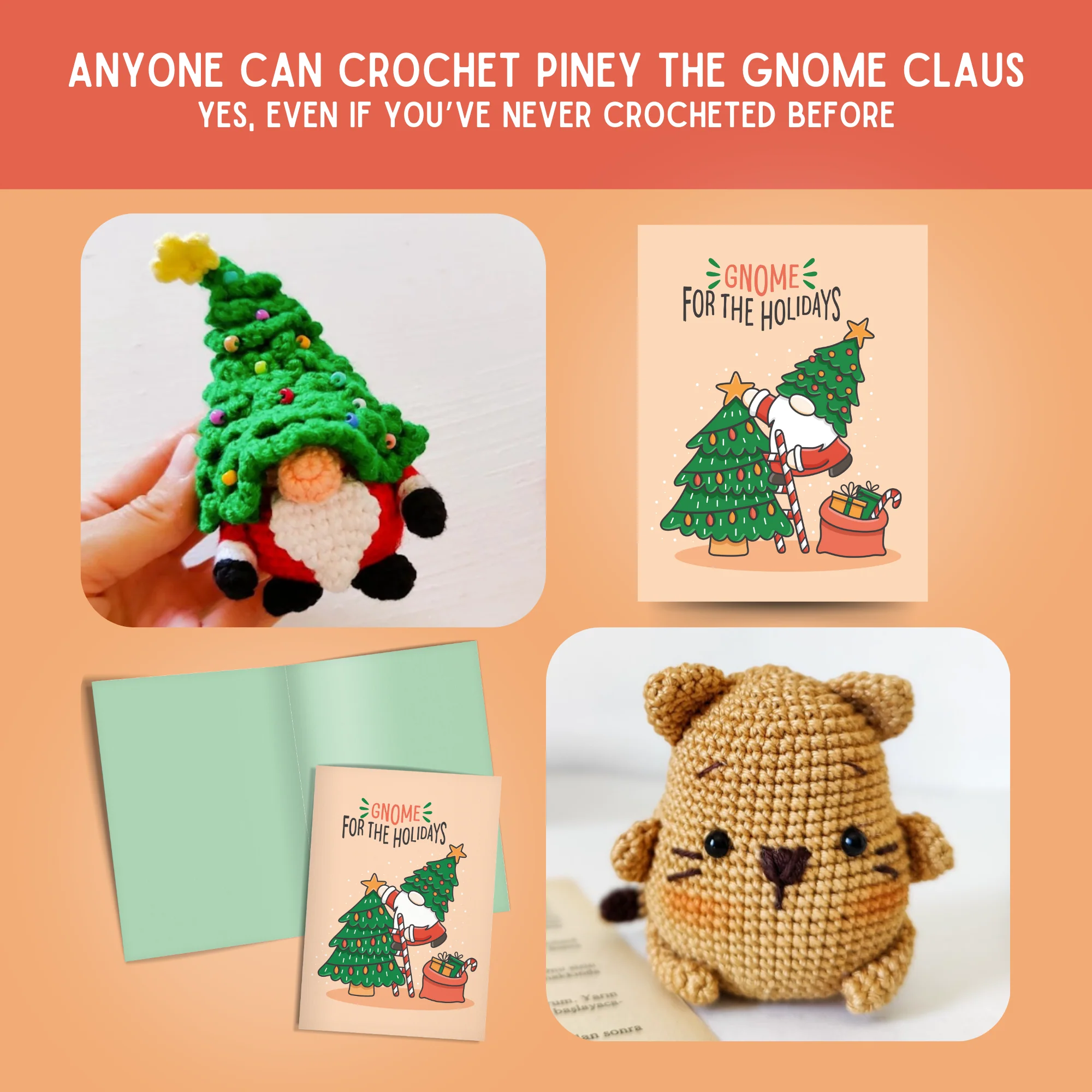 Gnome Claus Crochet Pattern & Matching Card: "Gnome For The Holidays" - Image 5