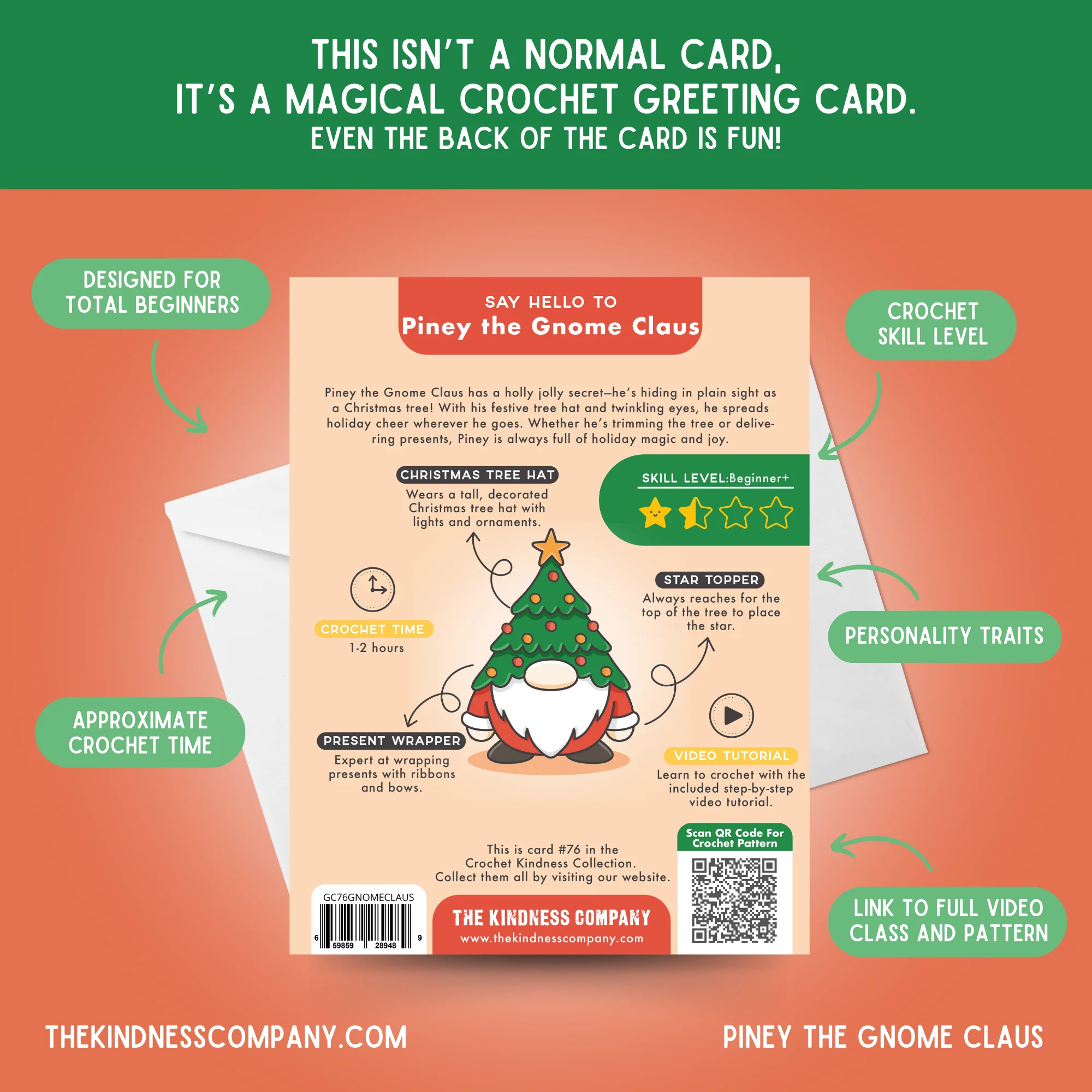 Gnome Claus Crochet Pattern & Matching Card: "Gnome For The Holidays" - Image 7