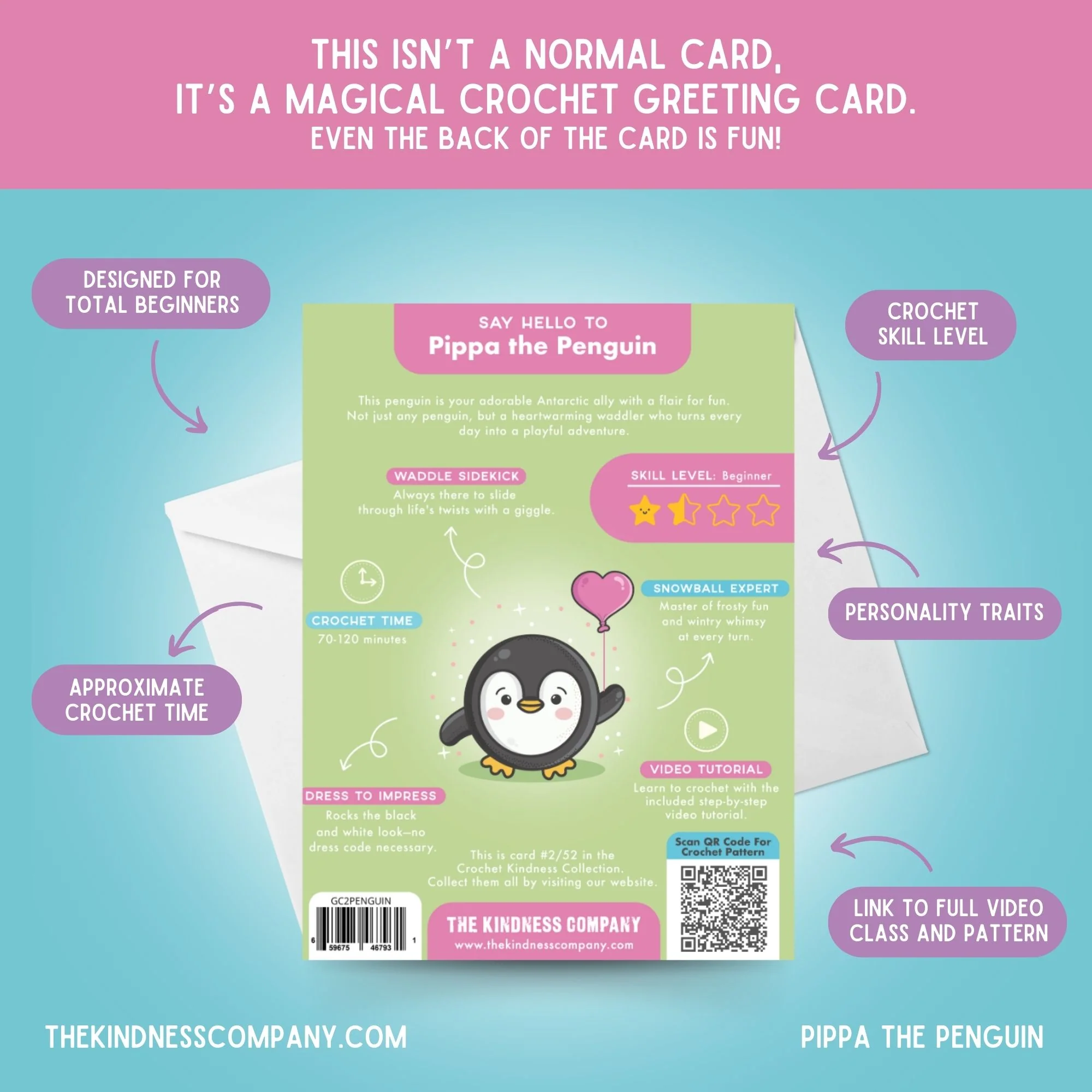 Penguin Crochet Pattern & Matching Card: "Thinking Of You" - Image 7