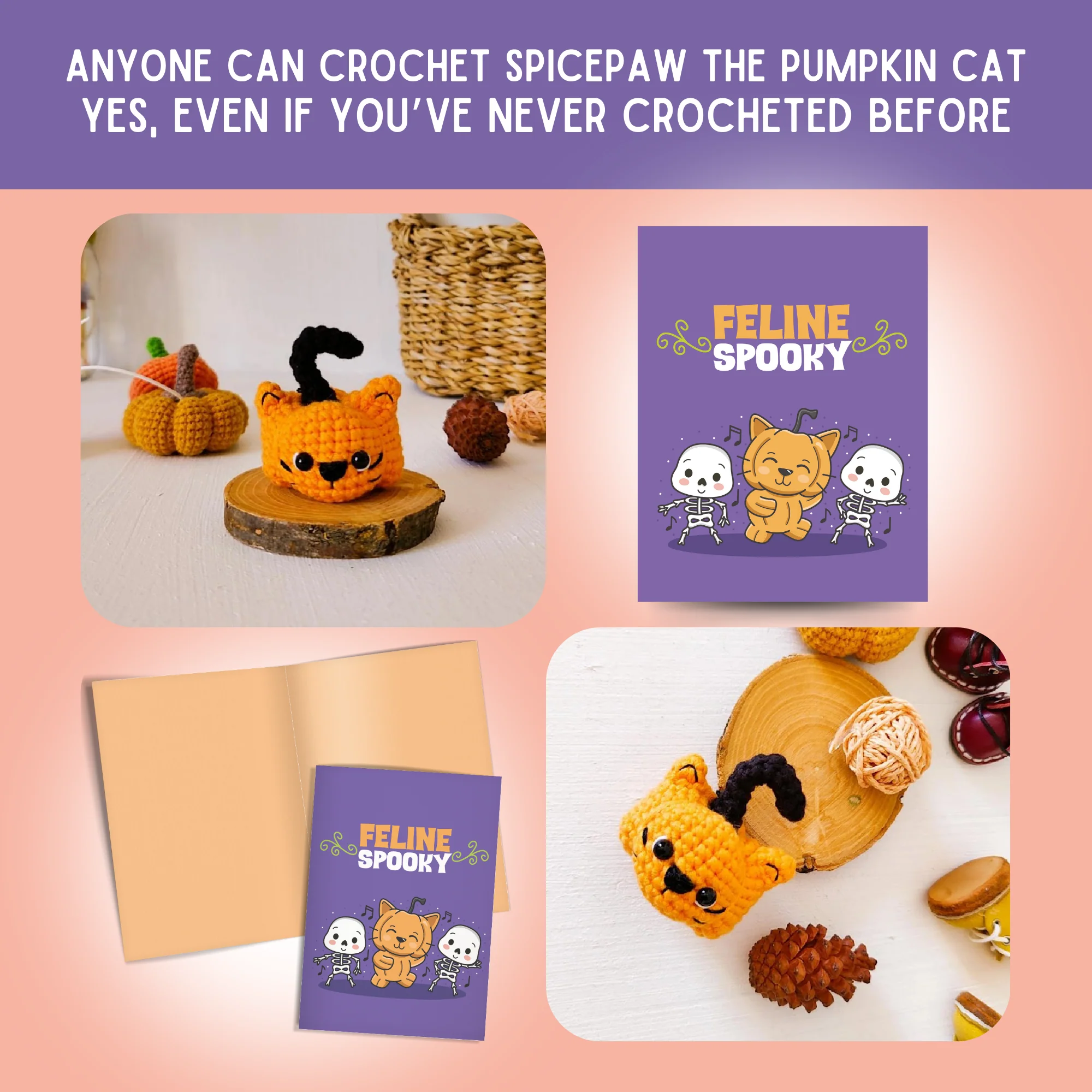 Pumpkin Cat Crochet Pattern & Matching Card: "Halloween" - Image 5