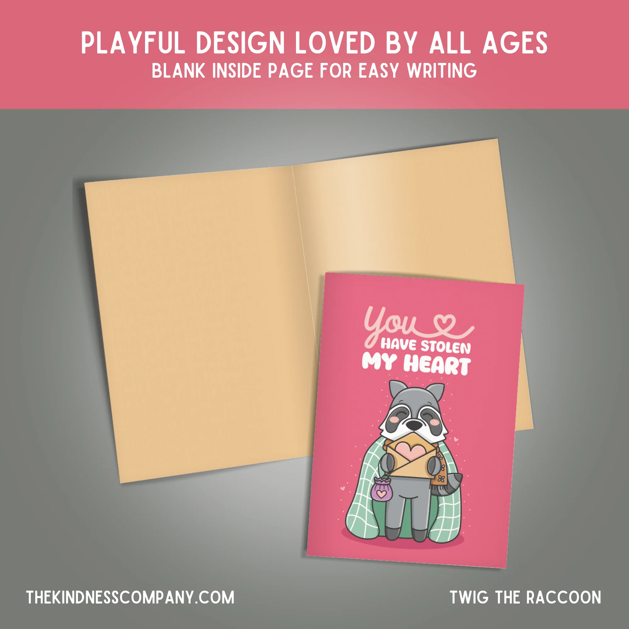 Raccoon Crochet Pattern & Matching Card: "You Have Stolen My Heart" - Image 6