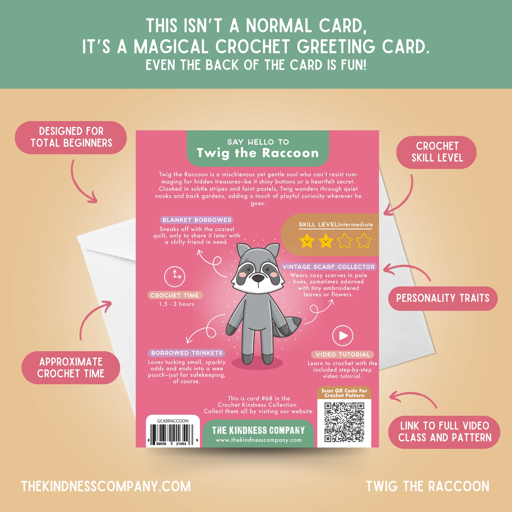 Raccoon Crochet Pattern & Matching Card: "You Have Stolen My Heart" - Image 7