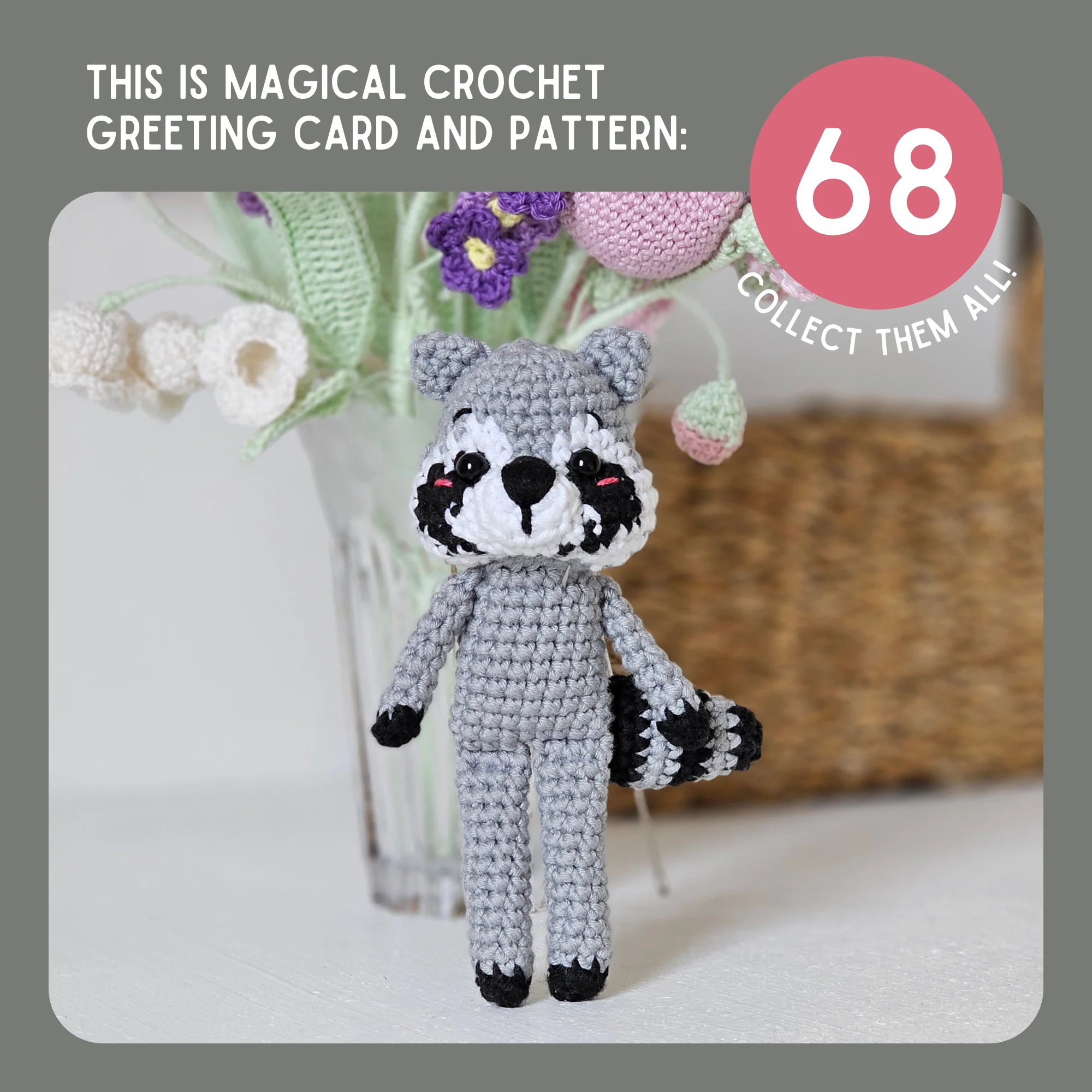Raccoon Crochet Pattern & Matching Card: "You Have Stolen My Heart" - Image 9