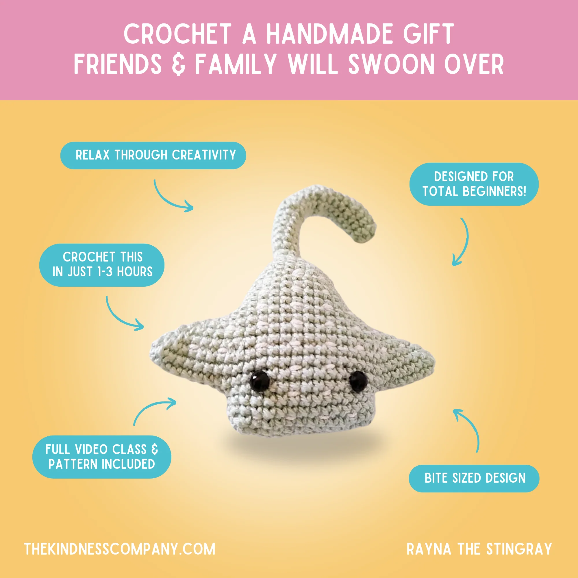 (Limit 1 Per Customer Please) Rayna The Stingray Crochet Pattern & Matching Greeting Card: Get 1 Free - Image 4