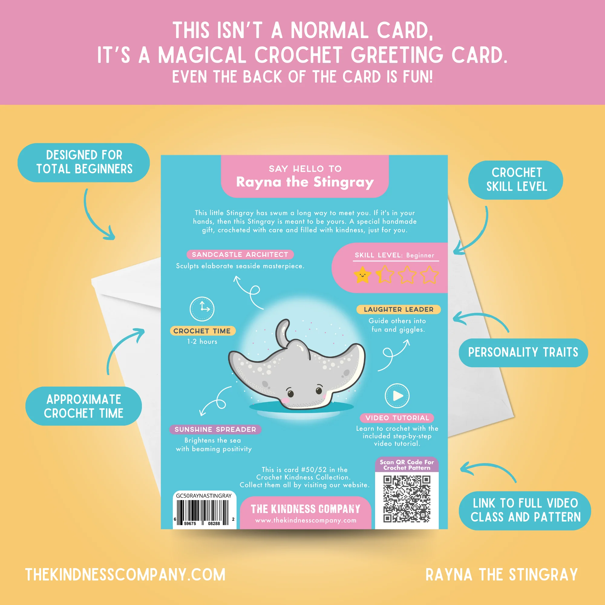 (Limit 1 Per Customer Please) Rayna The Stingray Crochet Pattern & Matching Greeting Card: Get 1 Free - Image 6