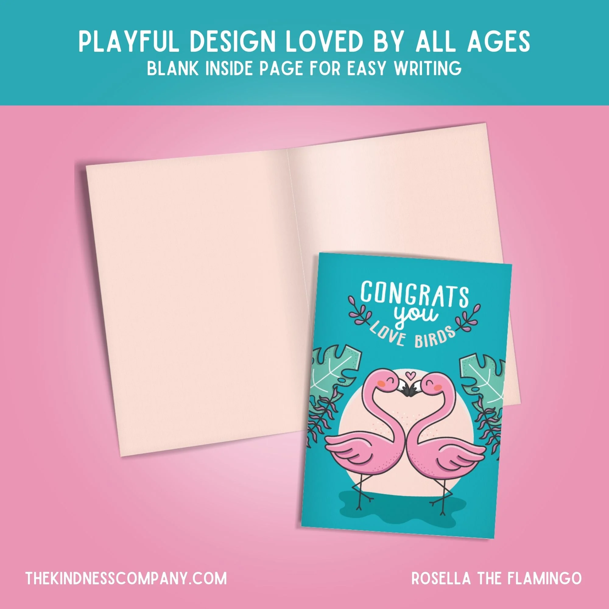 Flamingo Crochet Pattern & Matching Card: "Congrats Love Birds" - Image 6