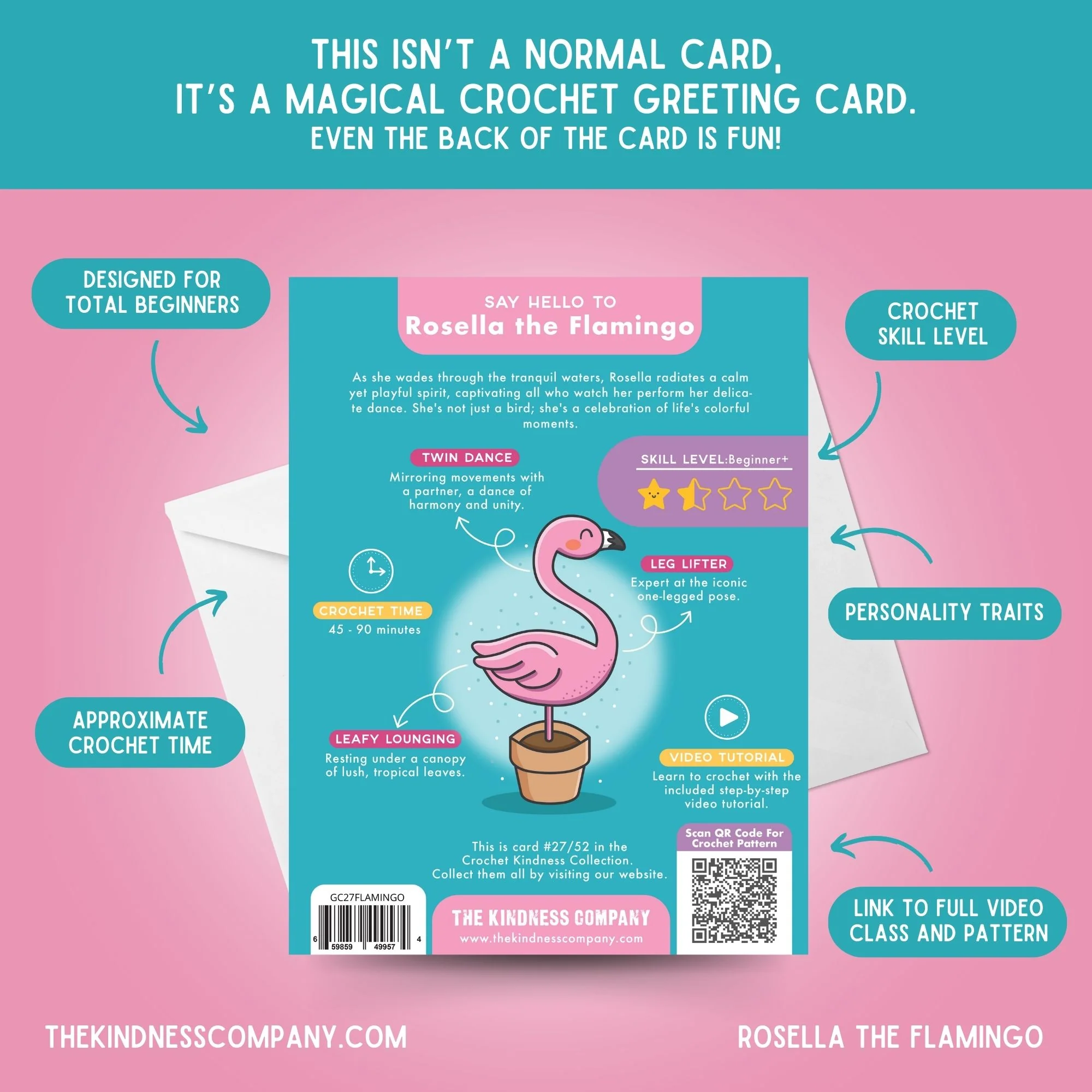 Flamingo Crochet Pattern & Matching Card: "Congrats Love Birds" - Image 7