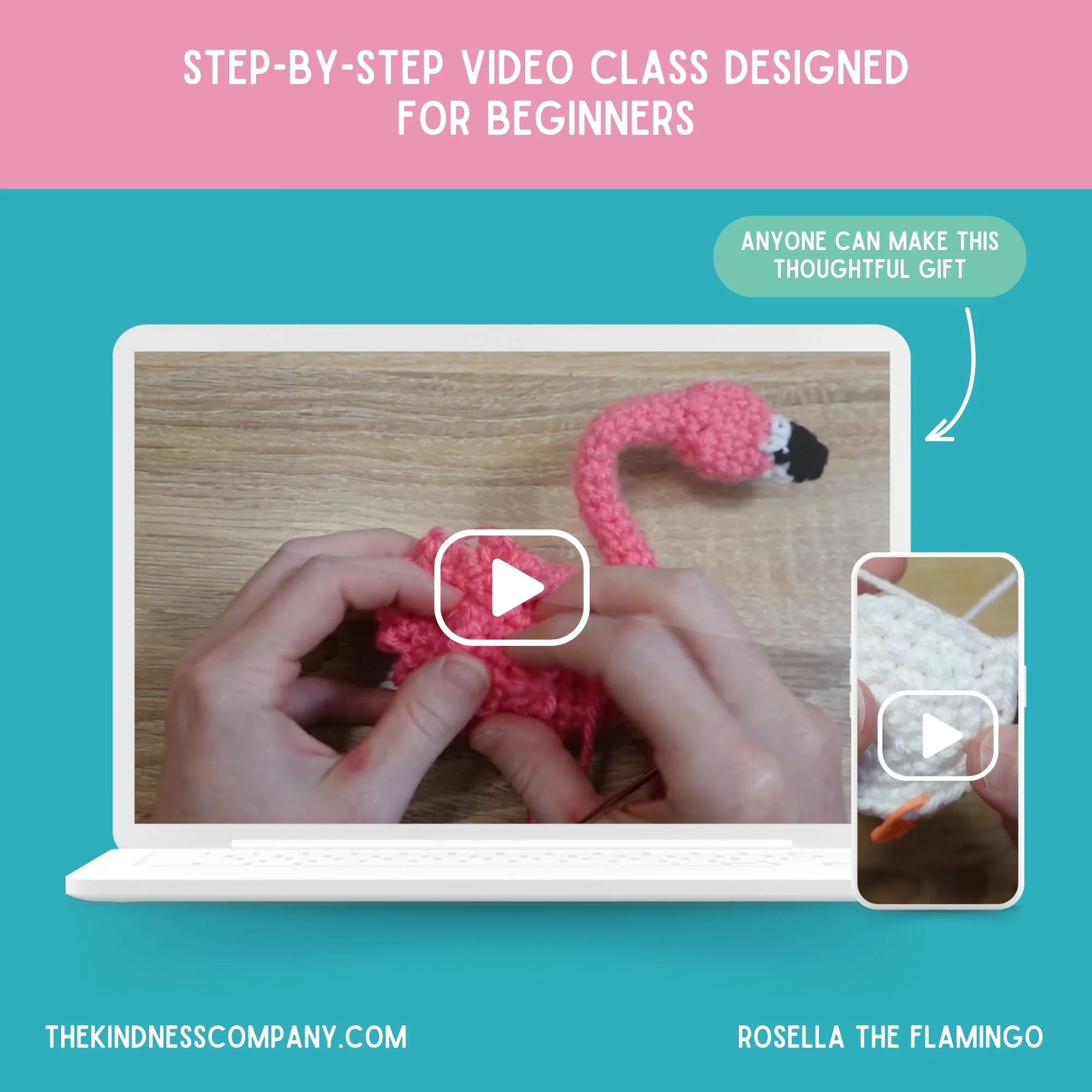 Flamingo Crochet Pattern & Matching Card: "Congrats Love Birds" - Image 8