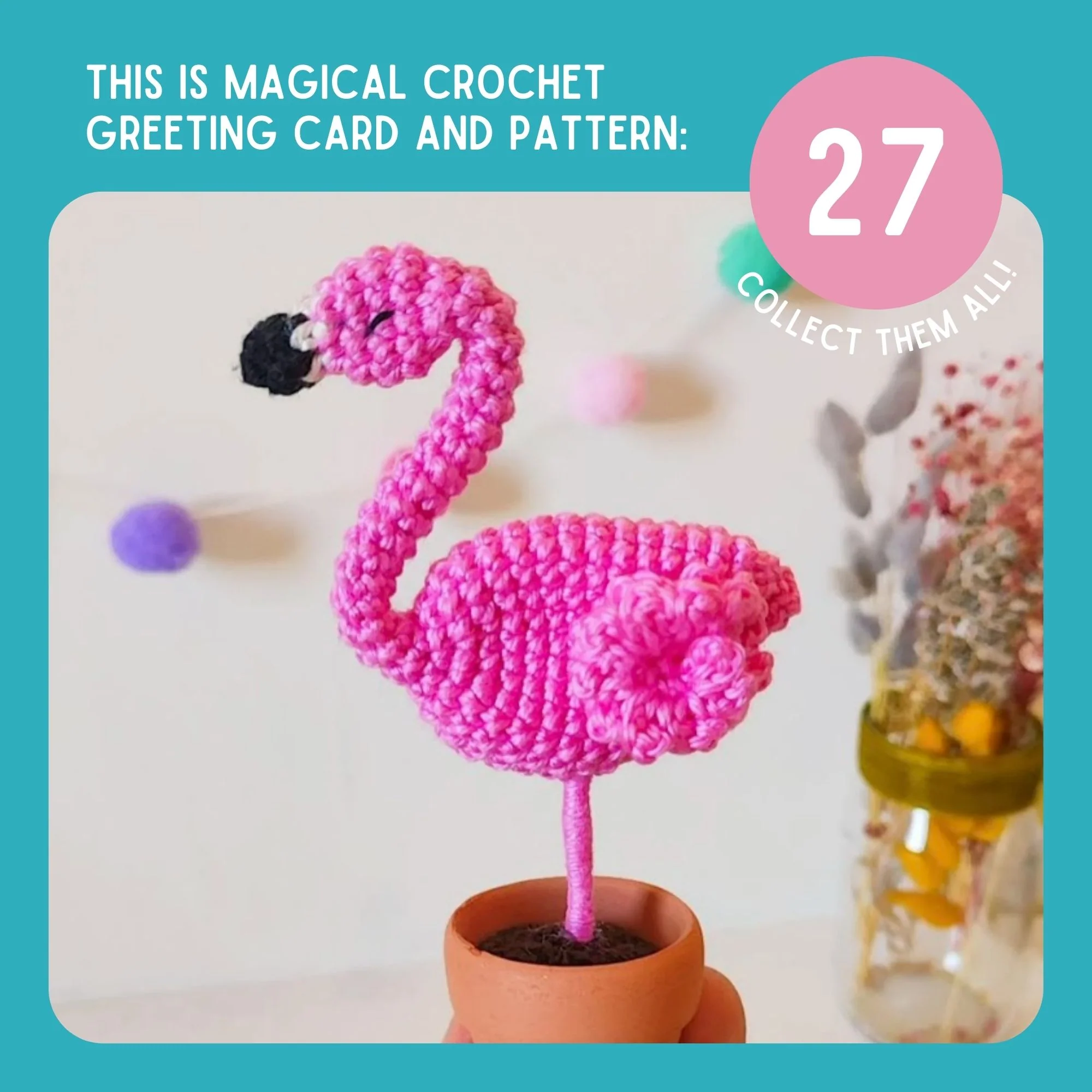 Flamingo Crochet Pattern & Matching Card: "Congrats Love Birds" - Image 9