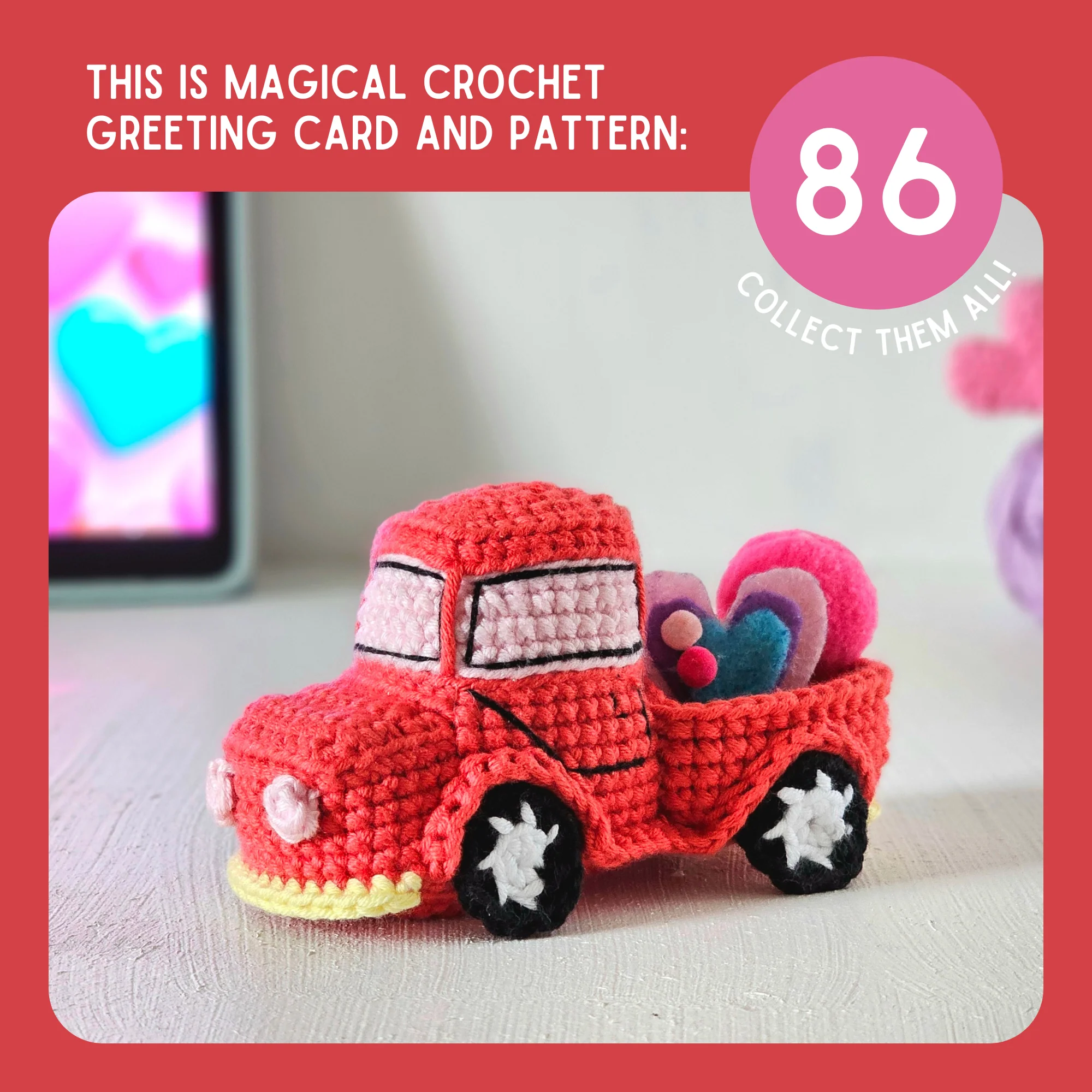 Pickup Truck Crochet Pattern & Matching Card: "Sending You A Truck Load Of Love" - Image 9