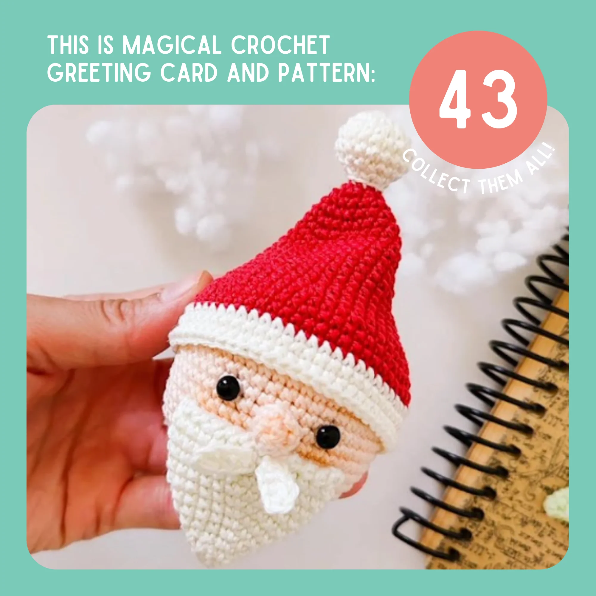 Santa Crochet Pattern & Matching Card: "Merry Christmas" - Image 9