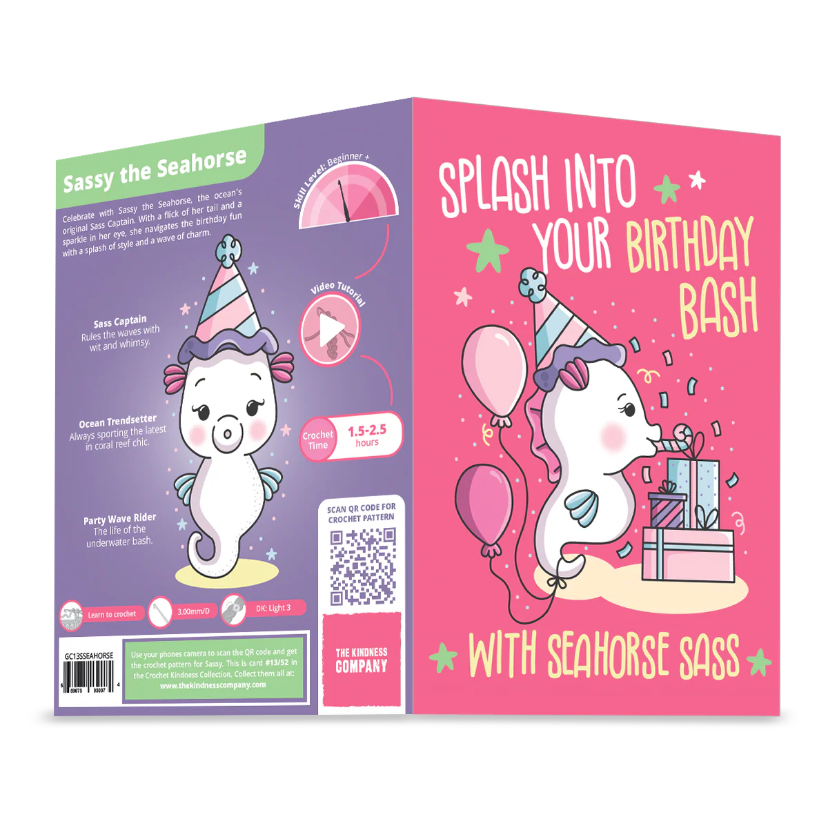 Seahorse Crochet Pattern & Matching Card: "Birthday Bash" - Image 14