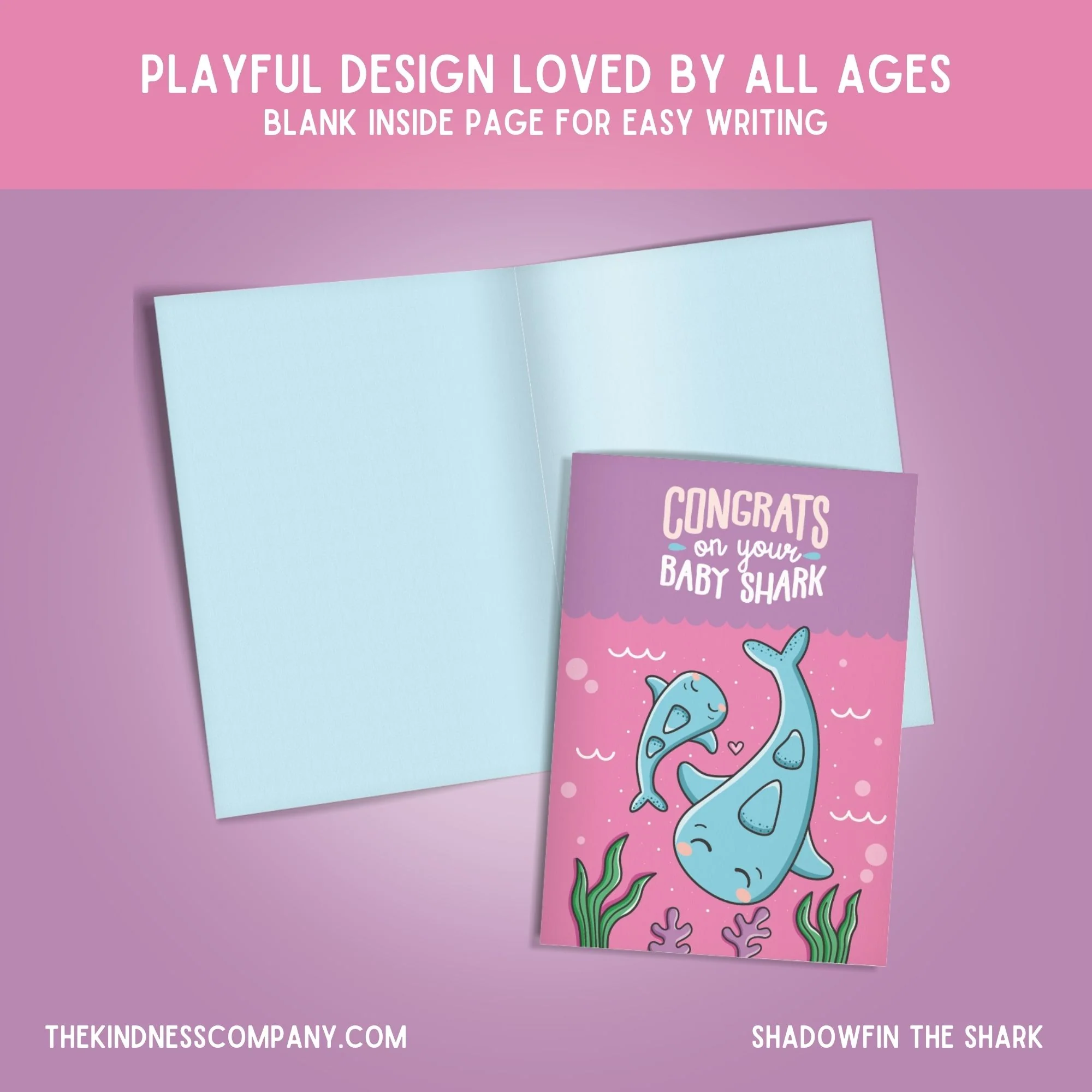 Shark Crochet Pattern & Matching Card: "Baby Congratulations" - Image 15