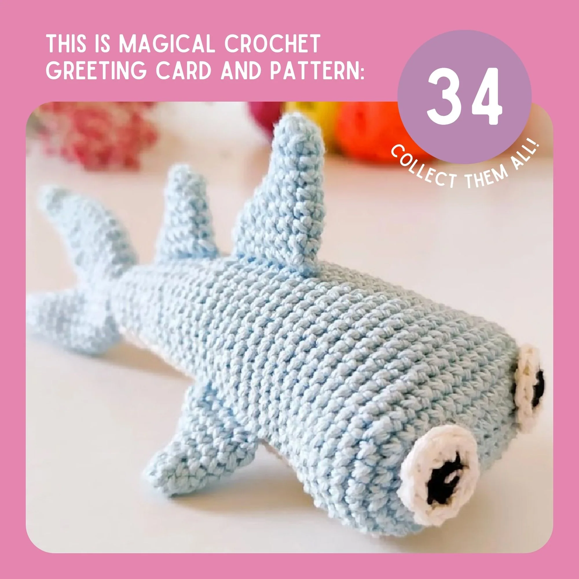 Shark Crochet Pattern & Matching Card: "Baby Congratulations" - Image 18
