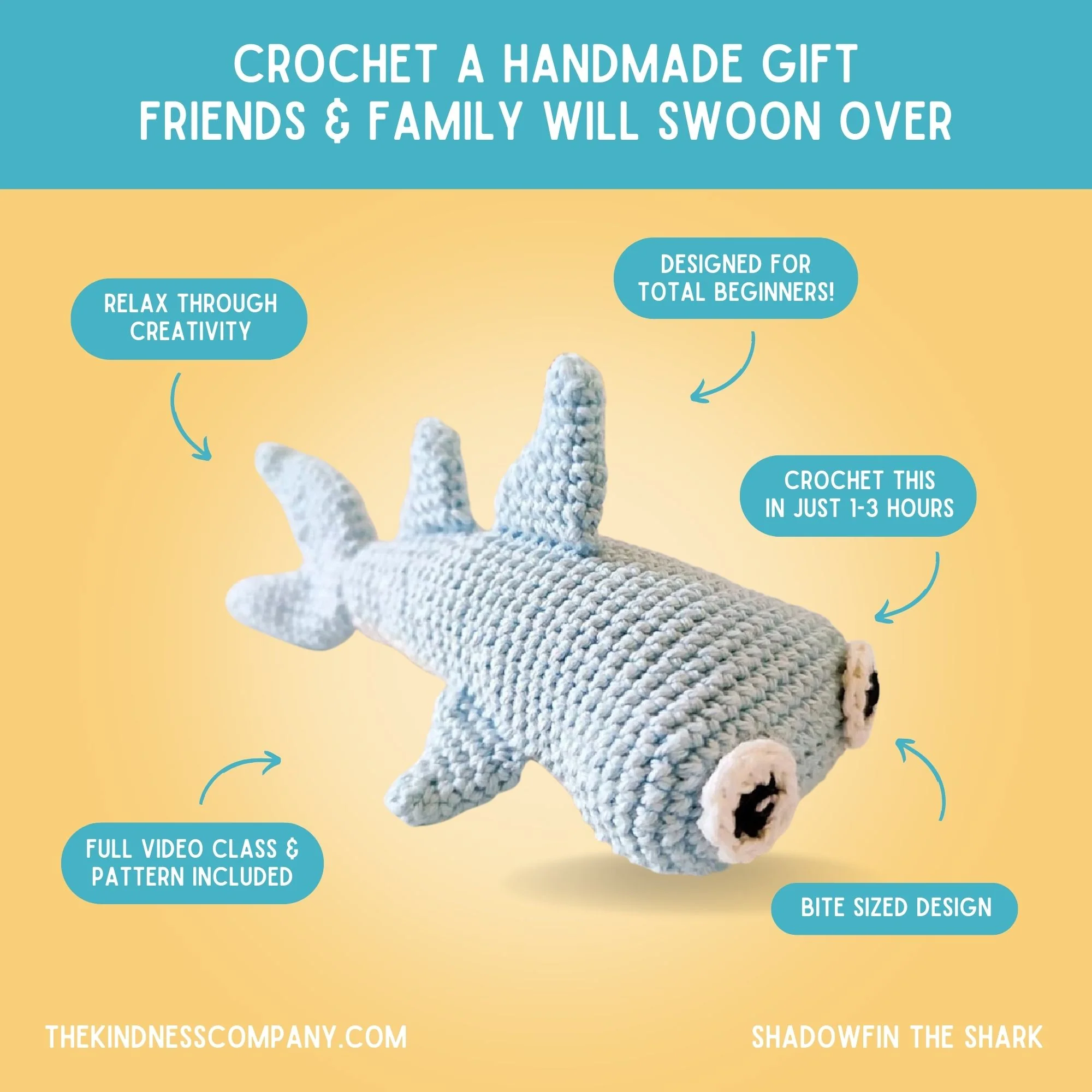 Shark Crochet Pattern & Matching Card: "Baby Congratulations" - Image 4