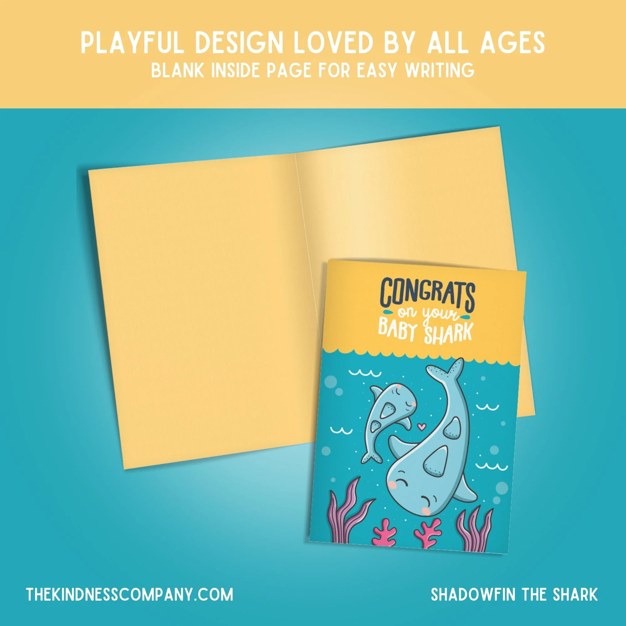 Shark Crochet Pattern & Matching Card: "Baby Congratulations" - Image 6