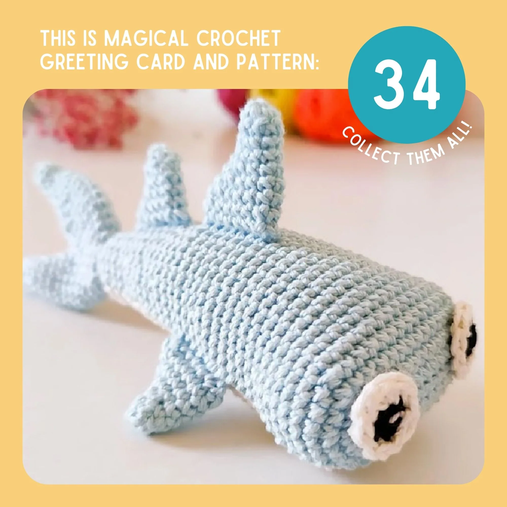 Shark Crochet Pattern & Matching Card: "Baby Congratulations" - Image 9