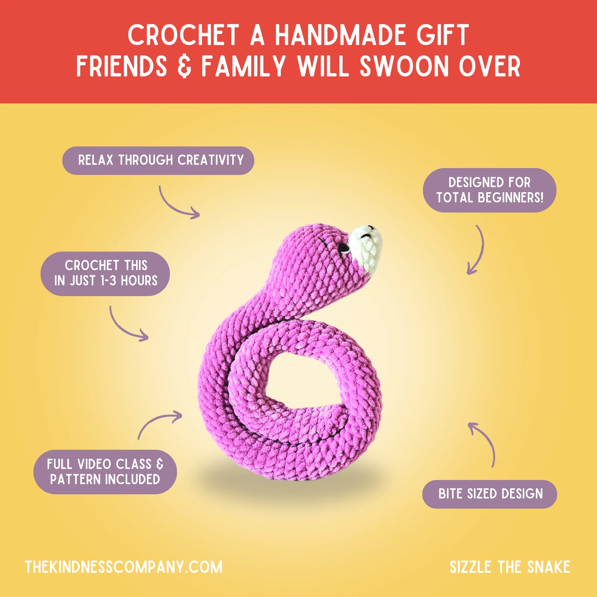 Snake Crochet Pattern & Matching Card: "Have A Sssuper Year Of The Snake" - Image 4