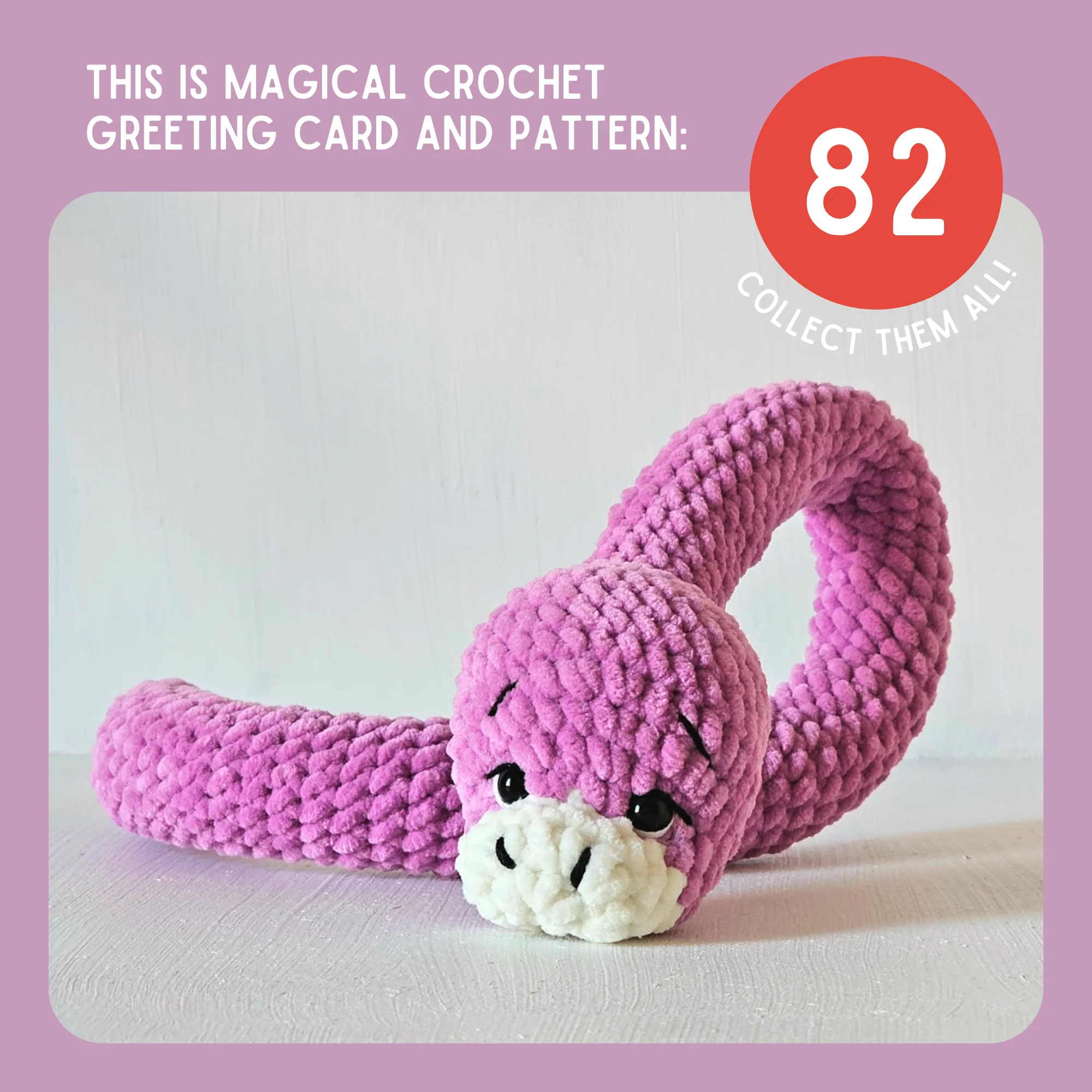 Snake Crochet Pattern & Matching Card: "Have A Sssuper Year Of The Snake" - Image 9