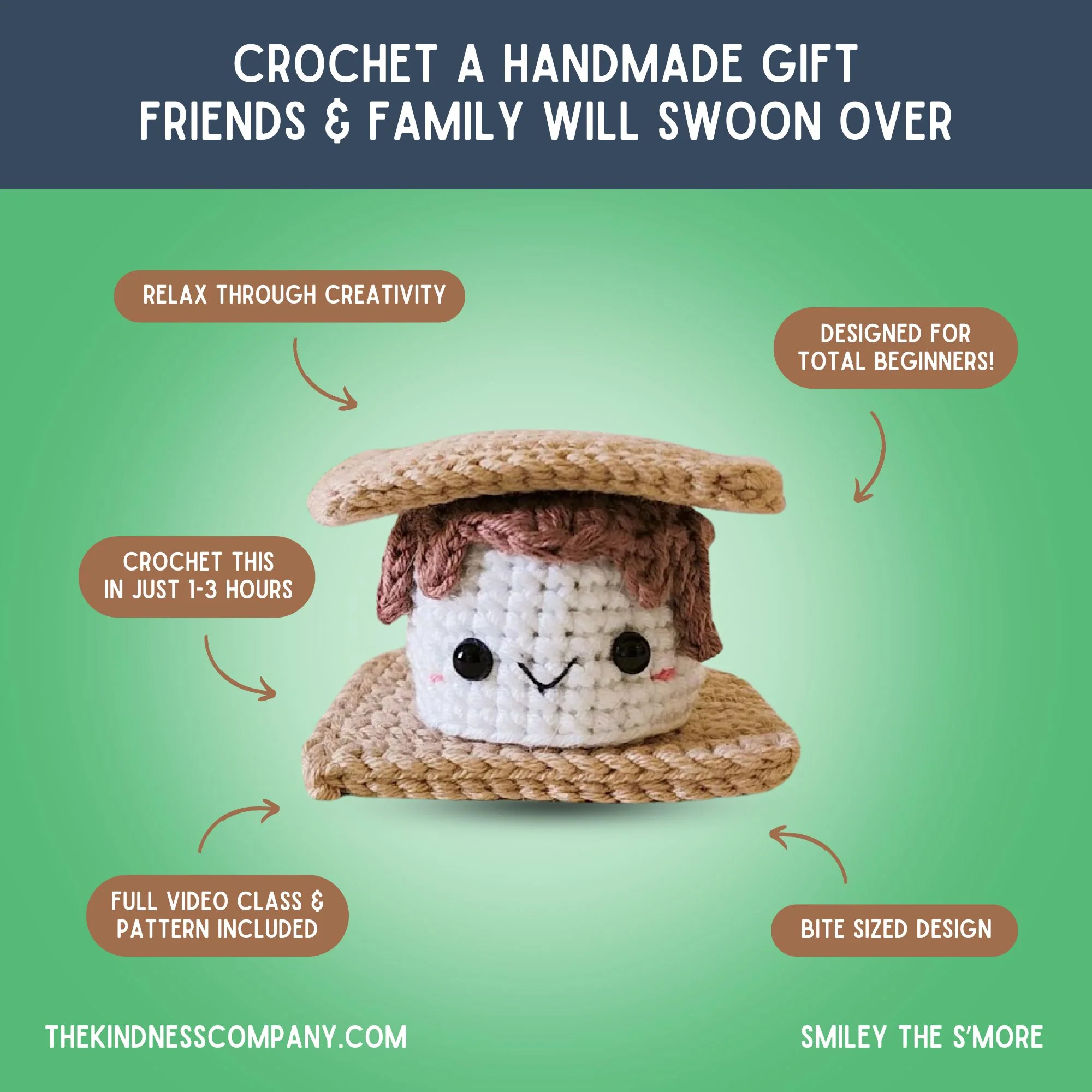 S'more Crochet Pattern & Matching Card: "I Love You" - Image 4
