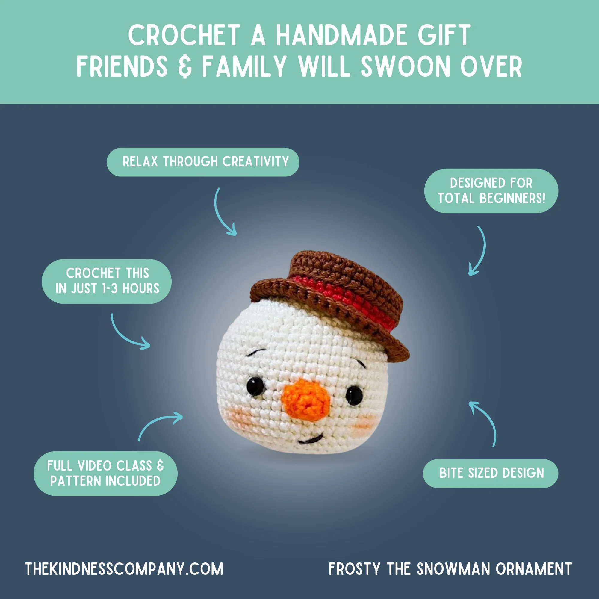 Snowman Crochet Pattern & Matching Greeting Card (Limit 1 Free Per Customer) - Image 4