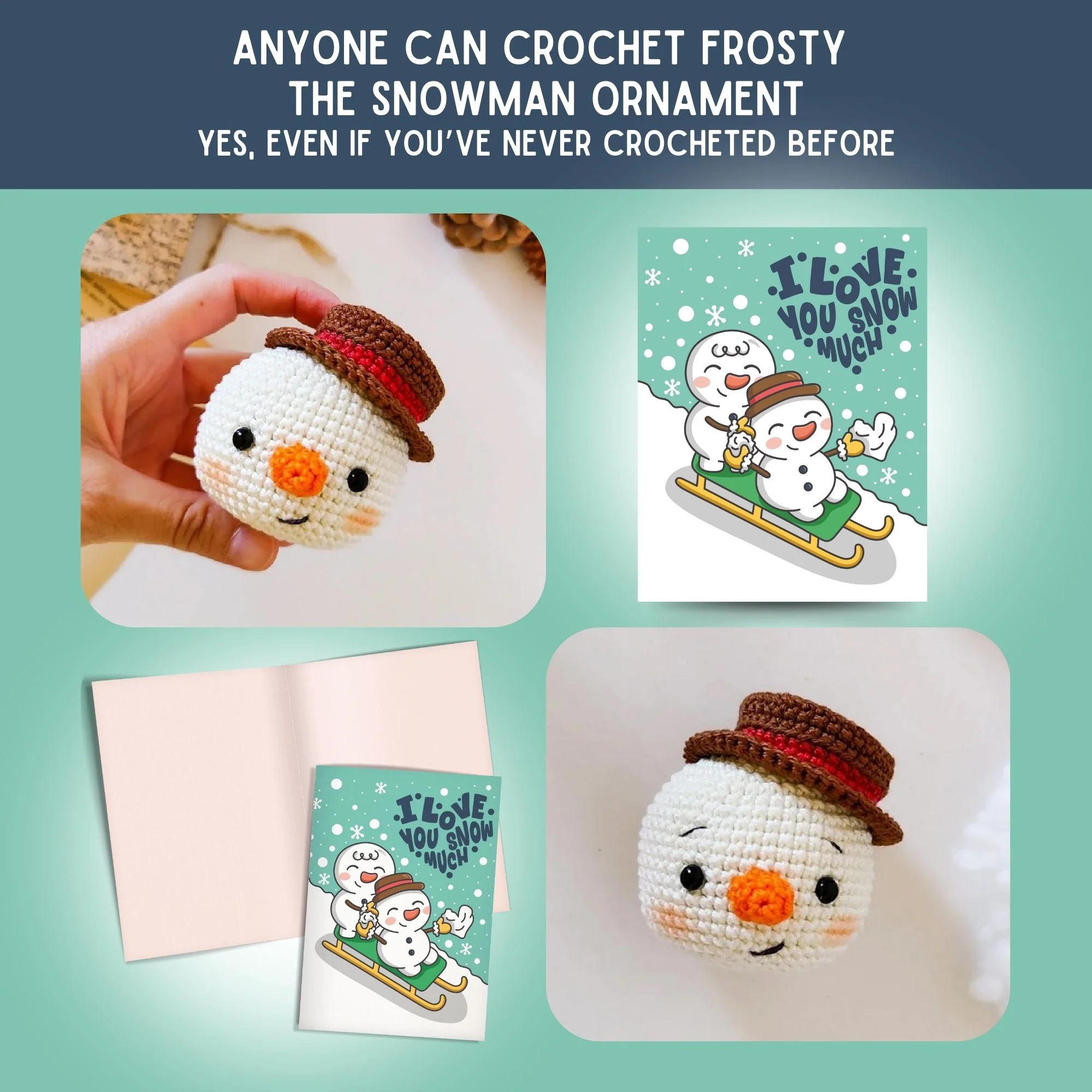 Snowman Crochet Pattern & Matching Greeting Card (Limit 1 Free Per Customer) - Image 5