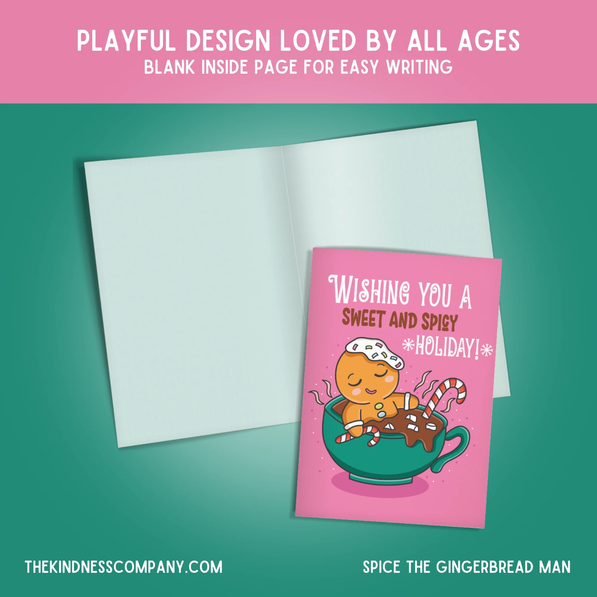 Gingerbread Man Crochet Pattern & Matching Card: "Wishing You a Sweet and Spicy Holiday!" - Image 6