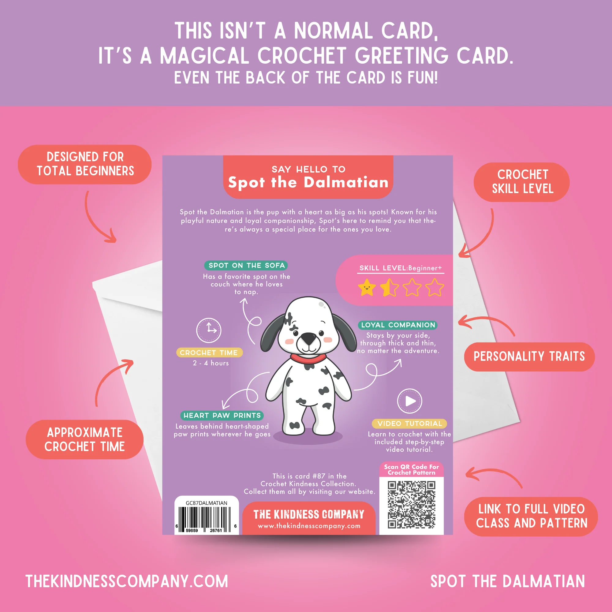 Dalmatian Crochet Pattern & Matching Card: "You've Got A Spot In My Heart" - Image 7
