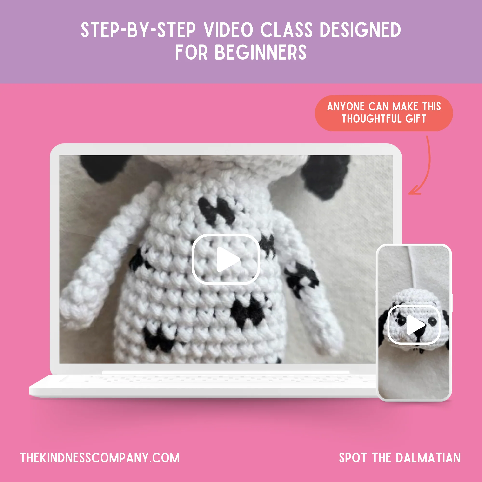 Dalmatian Crochet Pattern & Matching Card: "You've Got A Spot In My Heart" - Image 8