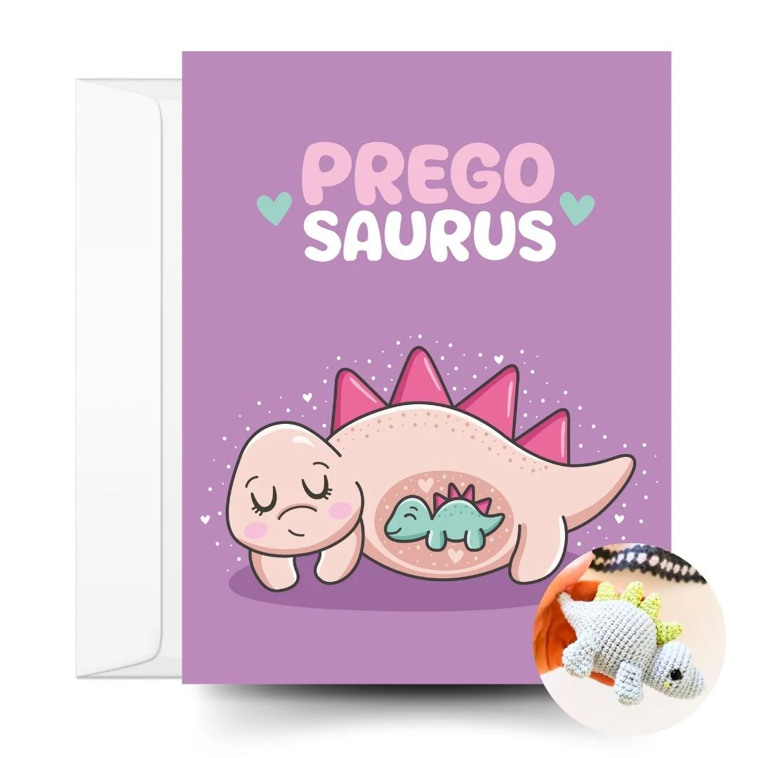 Stegosaurus Crochet Pattern & Matching Card: "Pregosaurus" - Image 10