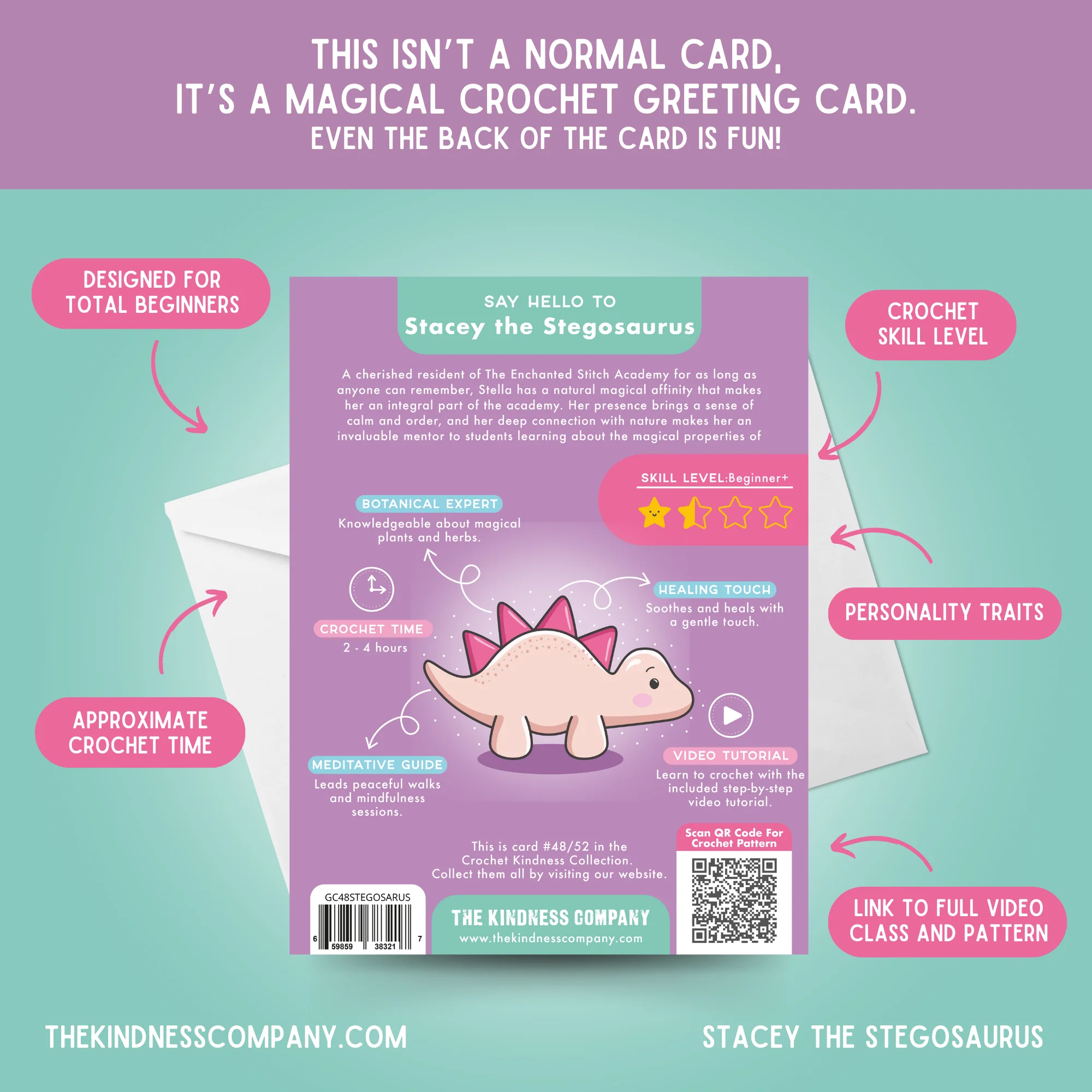 Stegosaurus Crochet Pattern & Matching Card: "Pregosaurus" - Image 7