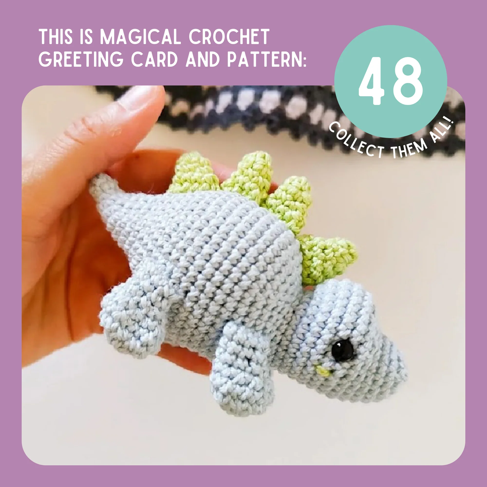 Stegosaurus Crochet Pattern & Matching Card: "Pregosaurus" - Image 9