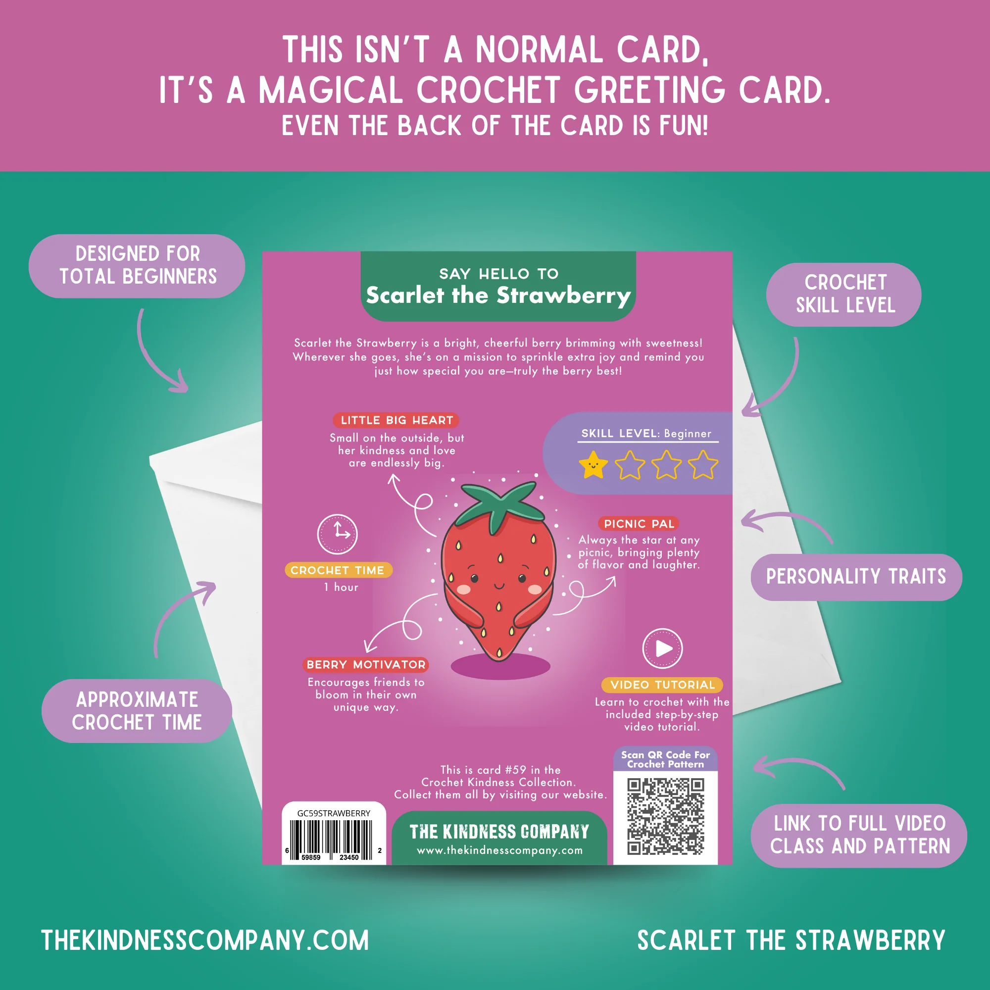 Strawberry Crochet Pattern & Matching Card: "You're The Berry Best" - Image 7