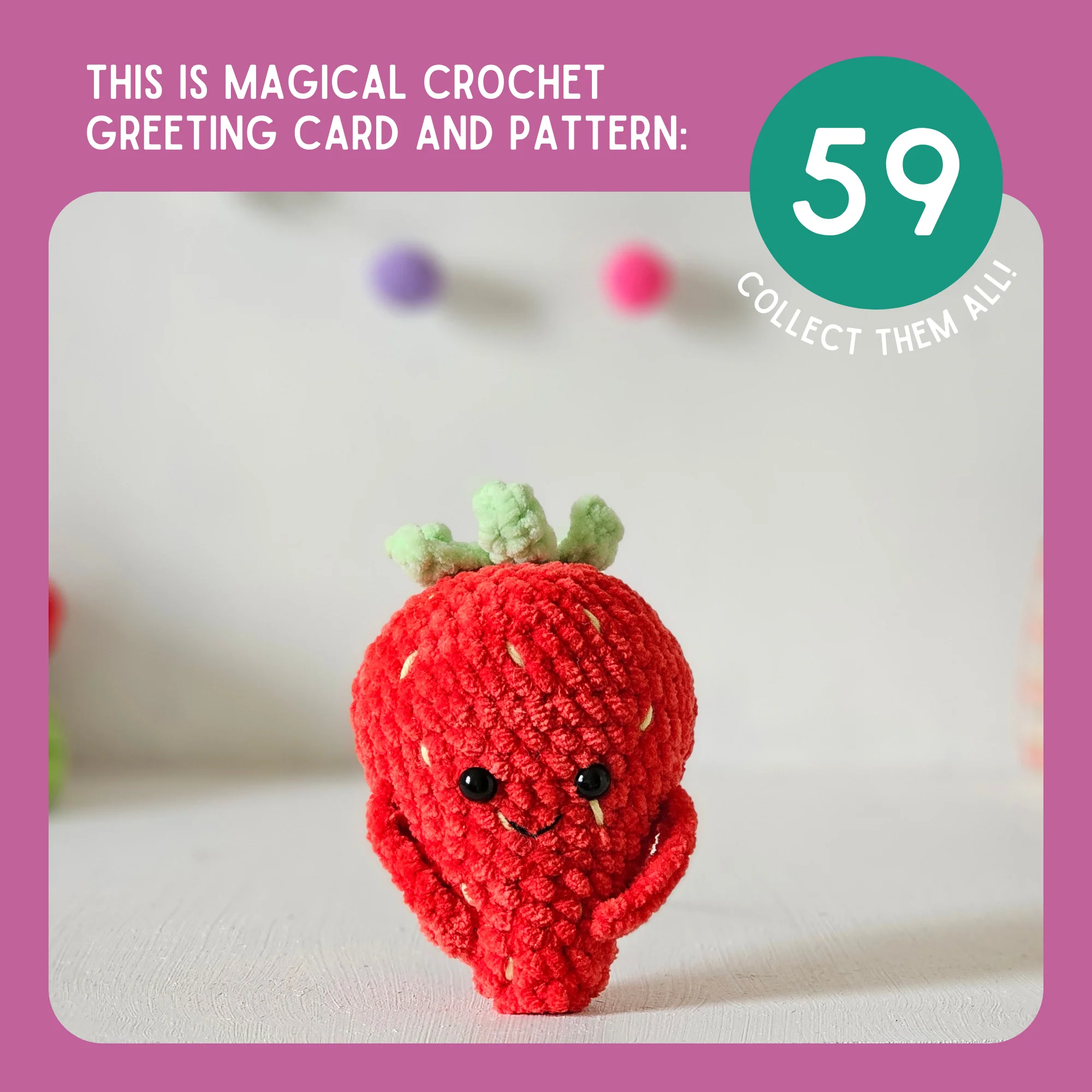 Strawberry Crochet Pattern & Matching Card: "You're The Berry Best" - Image 9
