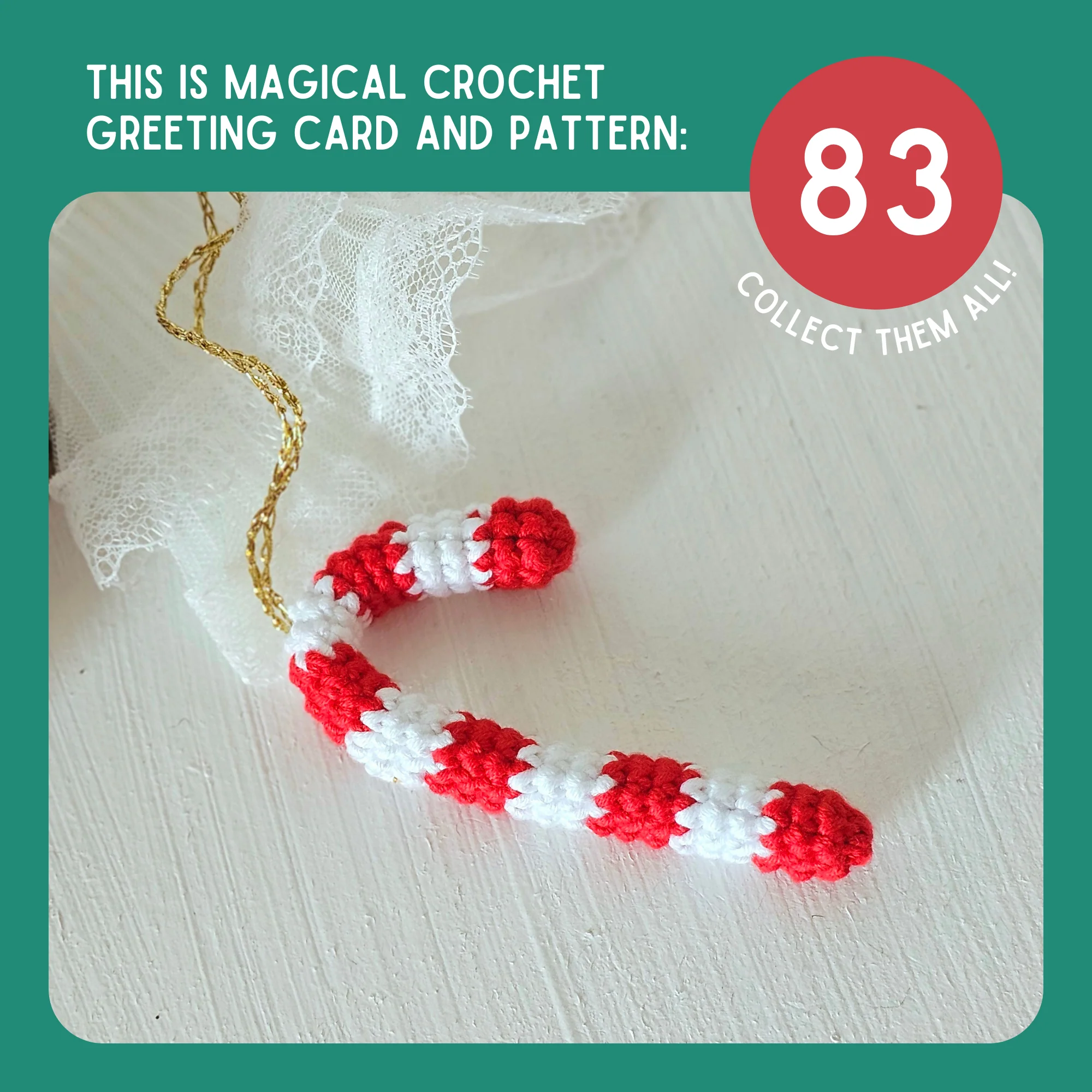 Candy Cane Crochet Pattern & Matching Card: "Happy Holidays!" - Image 9