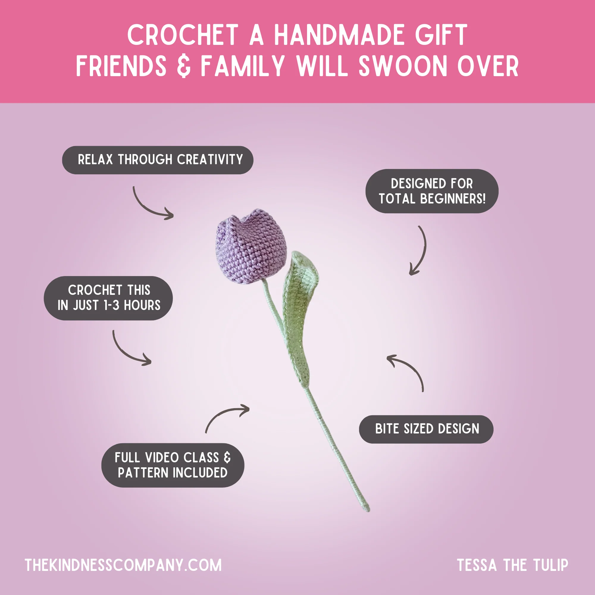 Tulip Crochet Pattern & Matching Greeting Card - Image 17