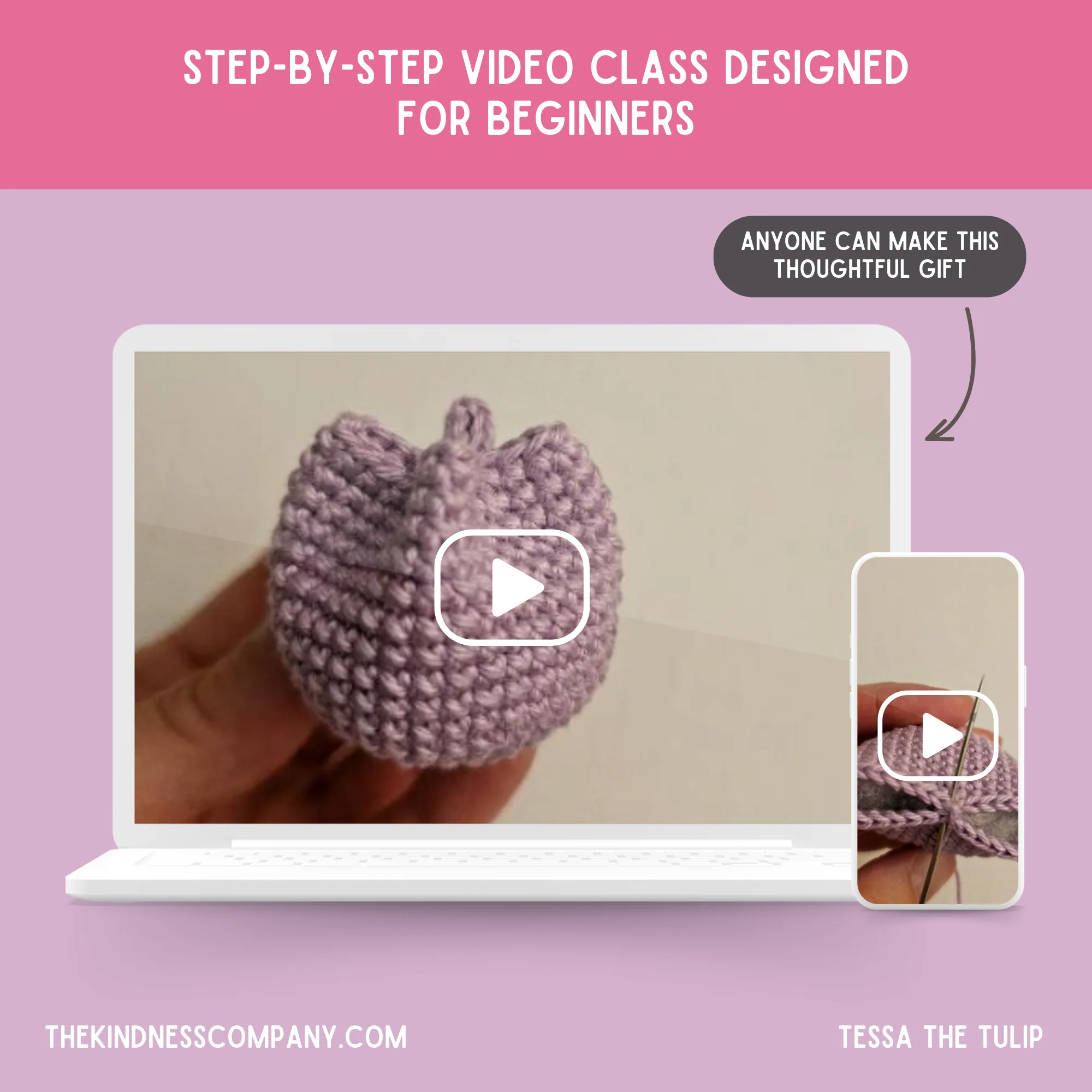 Tulip Crochet Pattern & Matching Greeting Card - Image 21