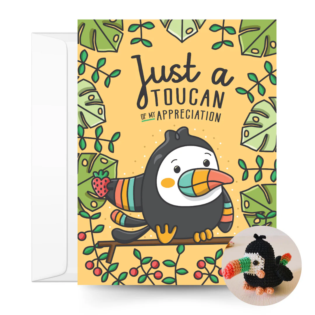 Toucan Crochet Pattern & Matching Card: "Appreciation"