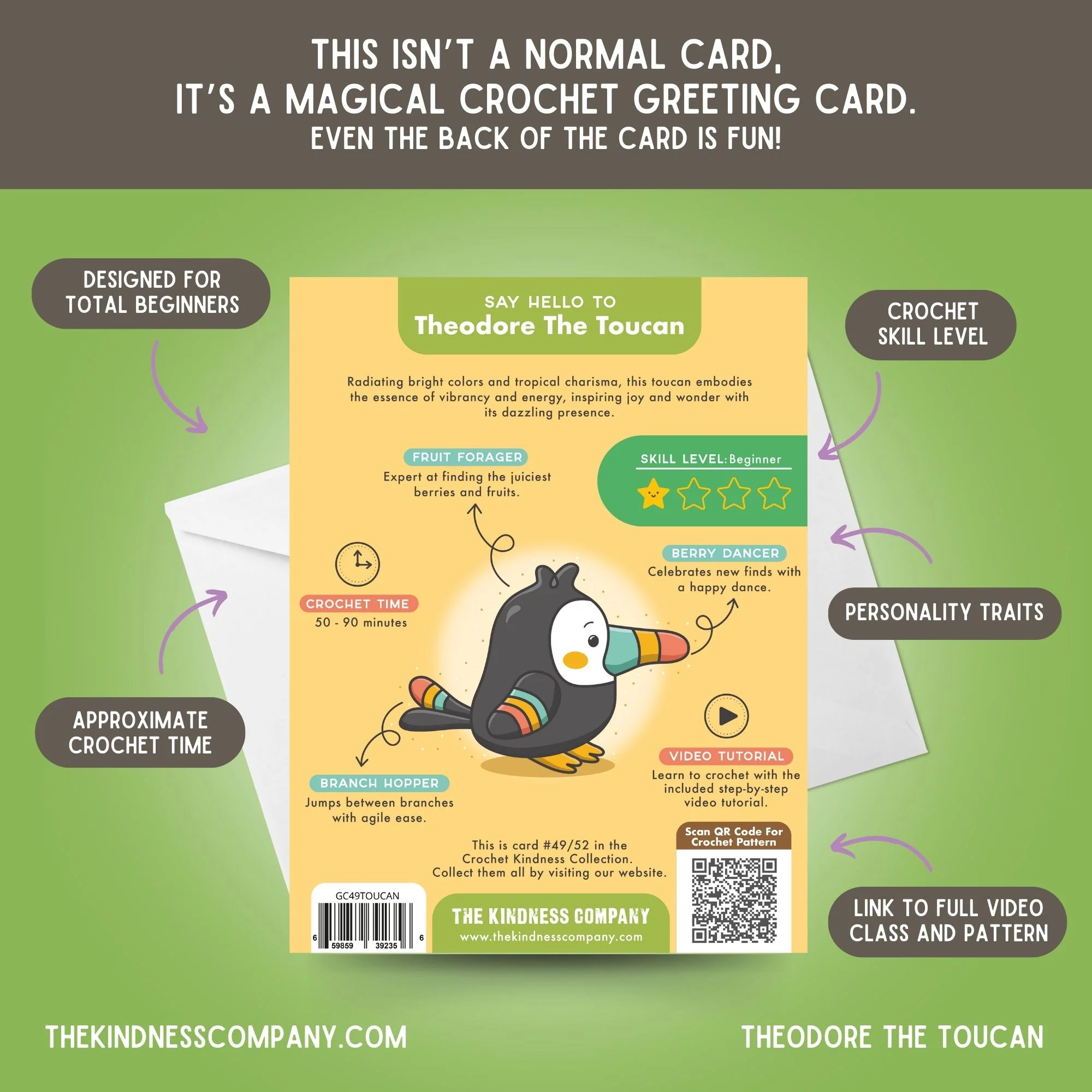 Toucan Crochet Pattern & Matching Card: "Appreciation" - Image 7