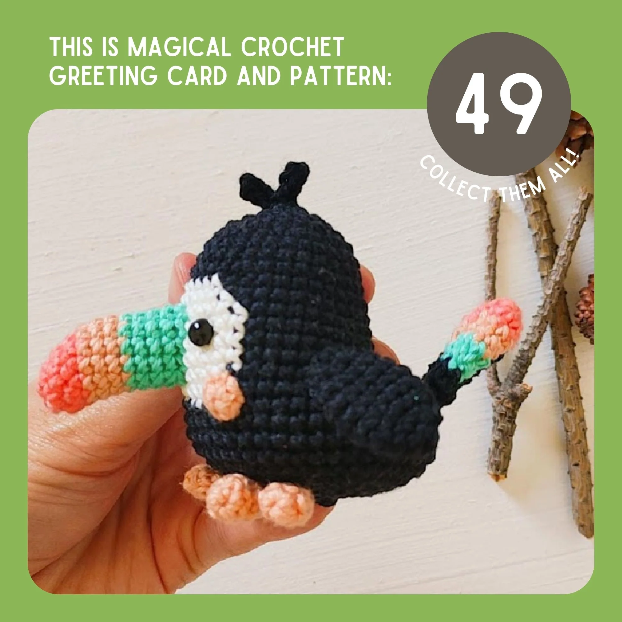 Toucan Crochet Pattern & Matching Card: "Appreciation" - Image 9